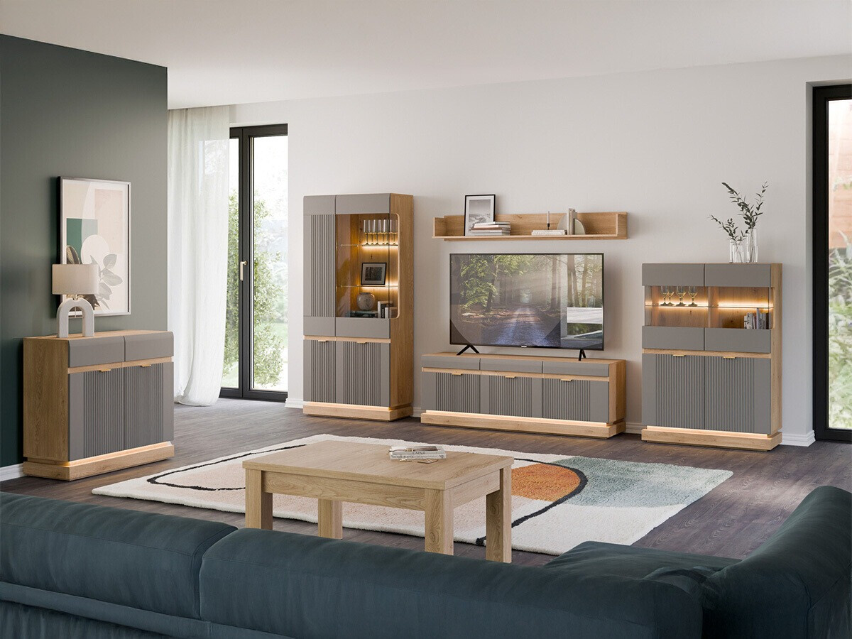 Kommode Teselbu 102 (Grå + Egetræ)