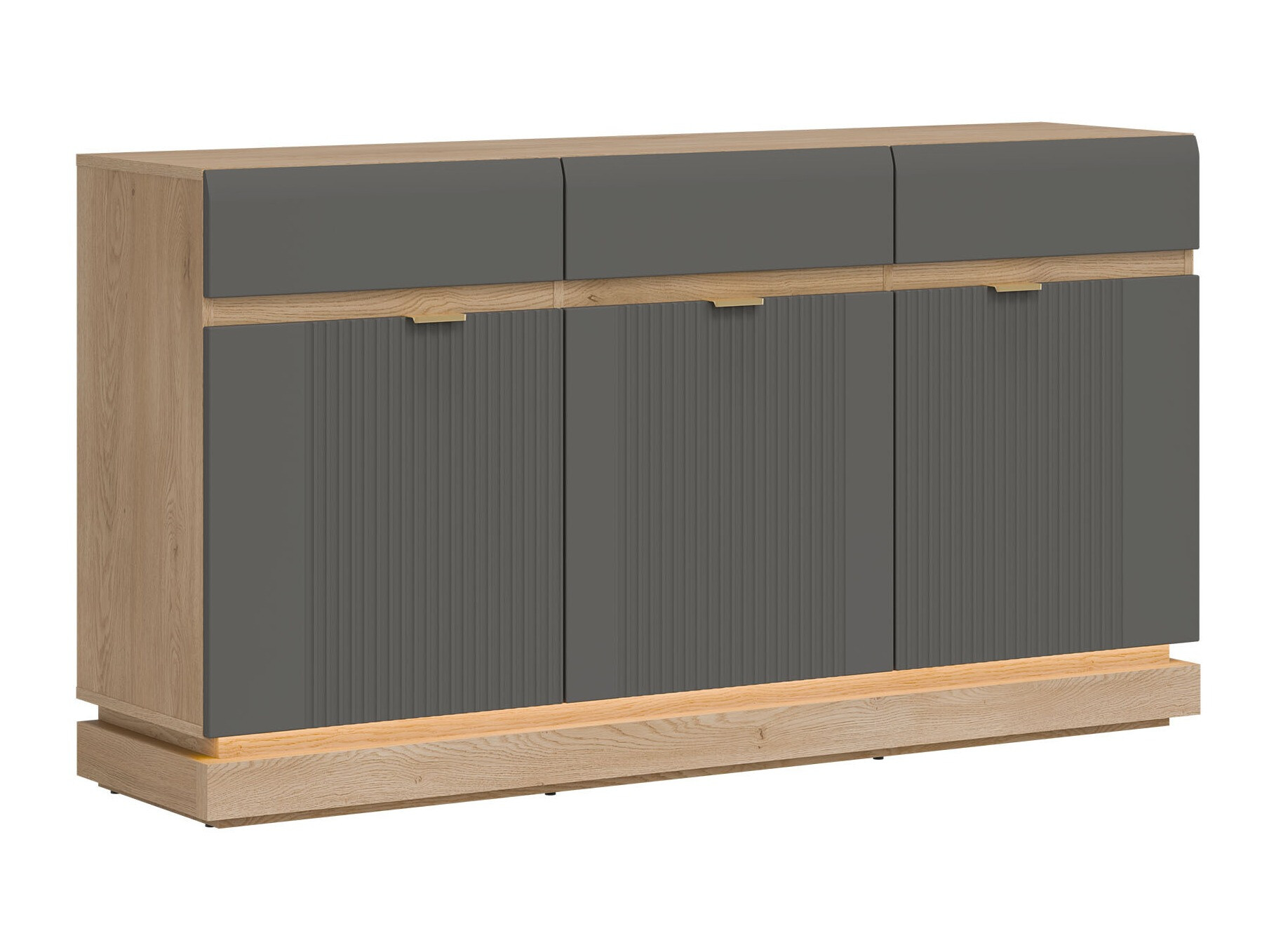 Kommode Teselbu 104 (Grå + Egetræ)