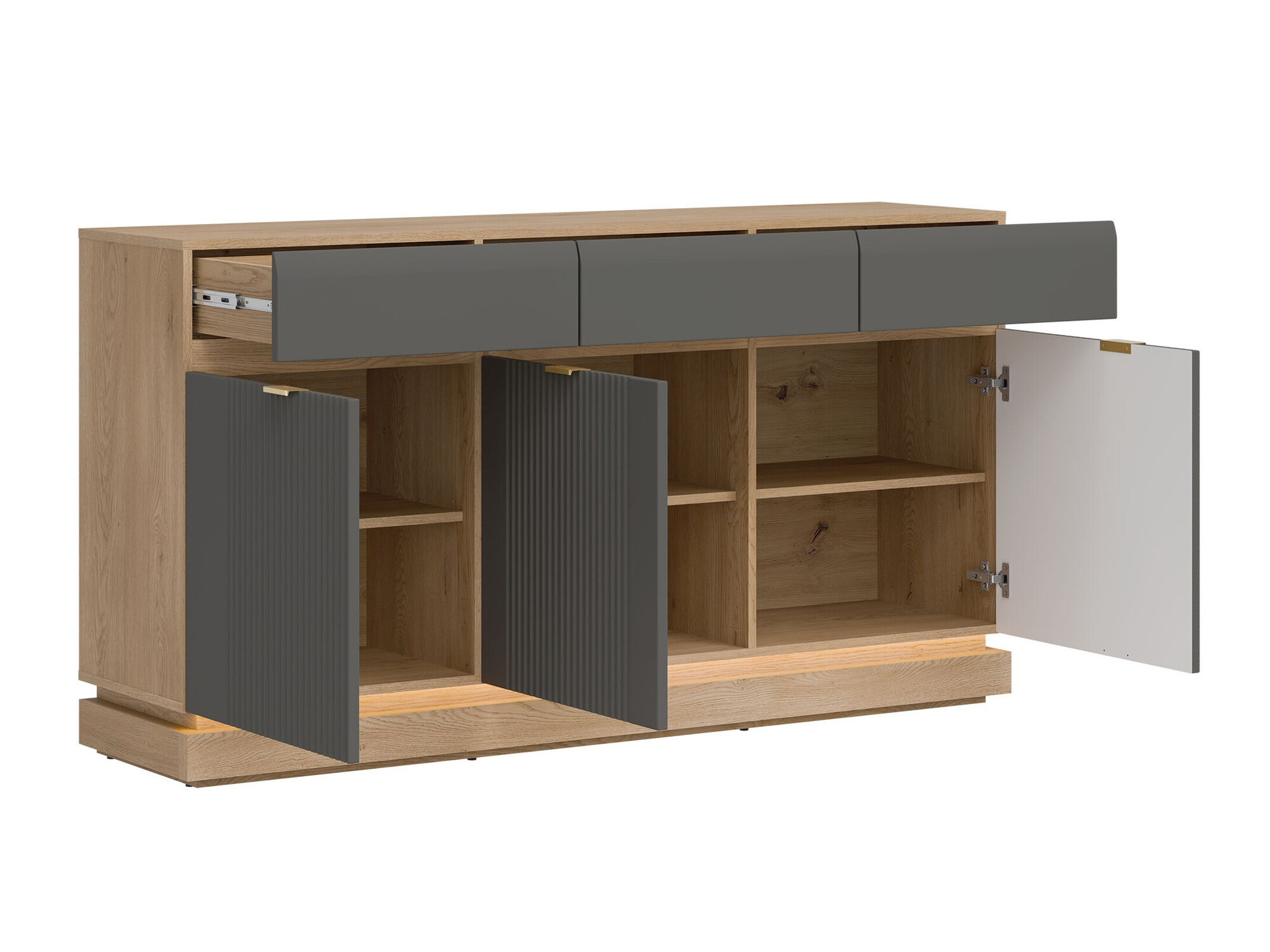 Kommode Teselbu 104 (Grå + Egetræ)