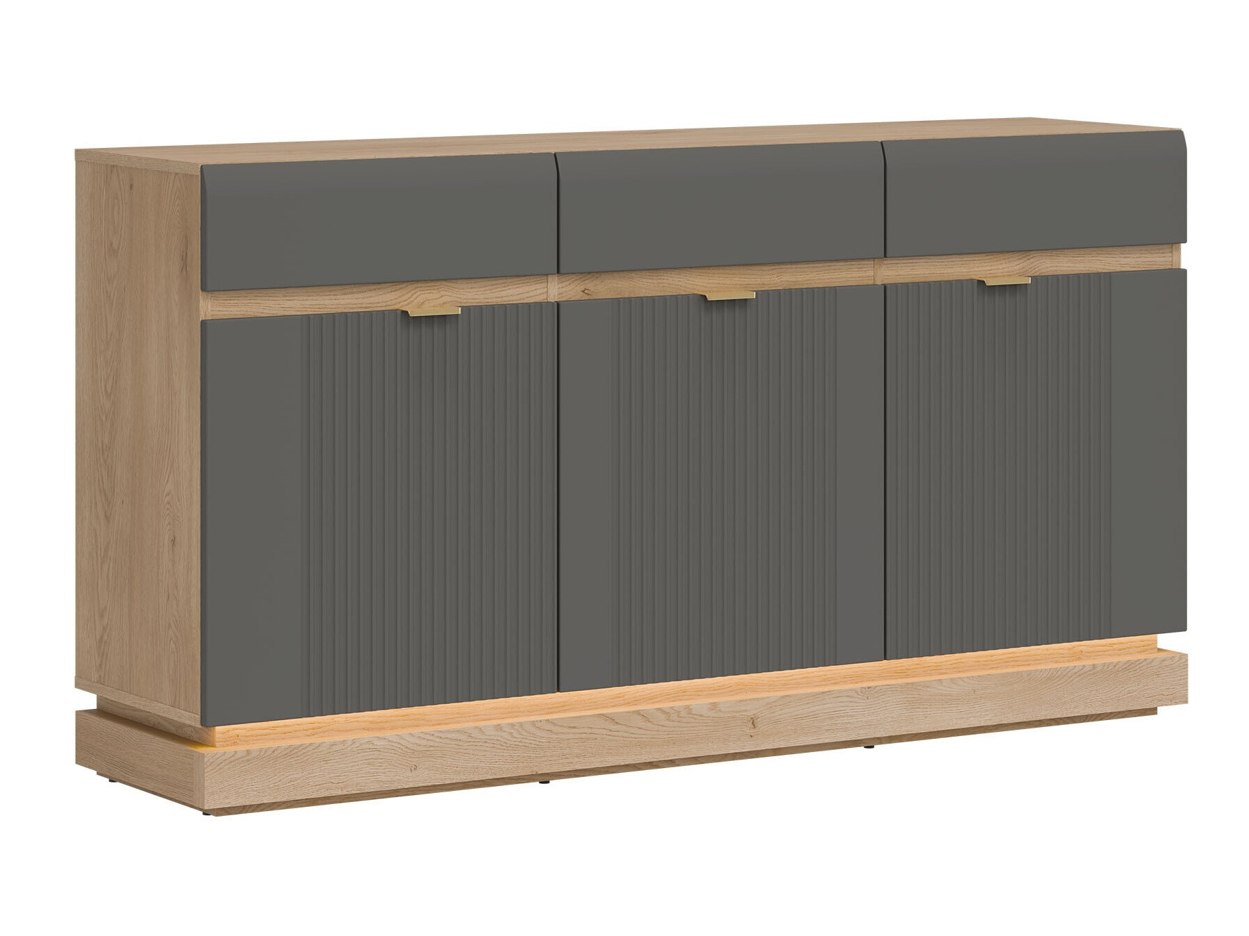 Kommode Teselbu 104 (Grå + Egetræ)