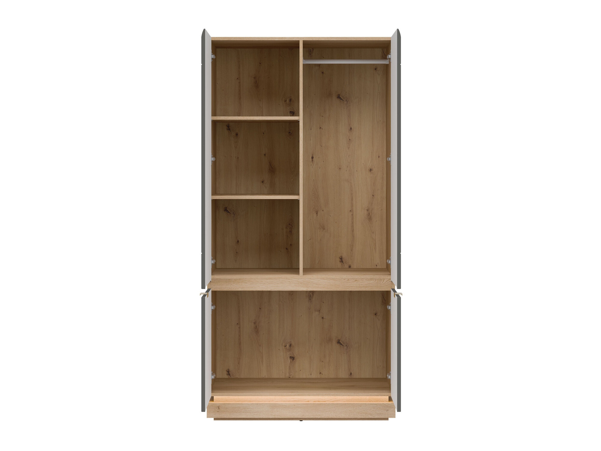 Garderobeskab Teselbu 113 (Grå + Egetræ)