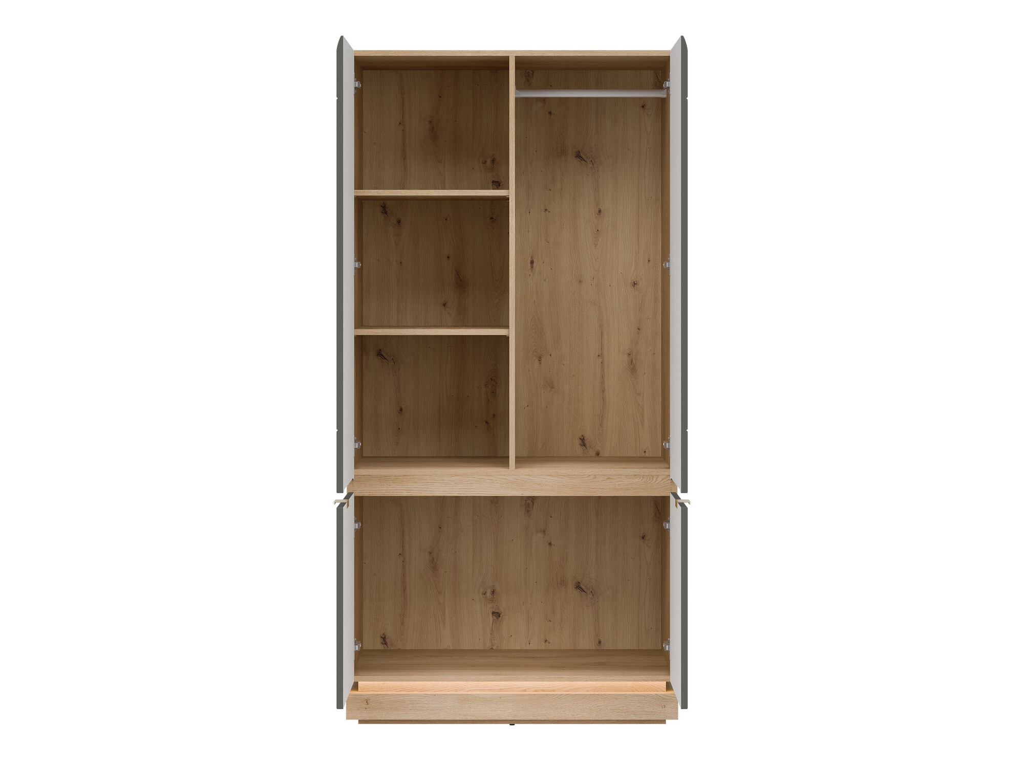Garderobeskab Teselbu 113 (Grå + Egetræ)