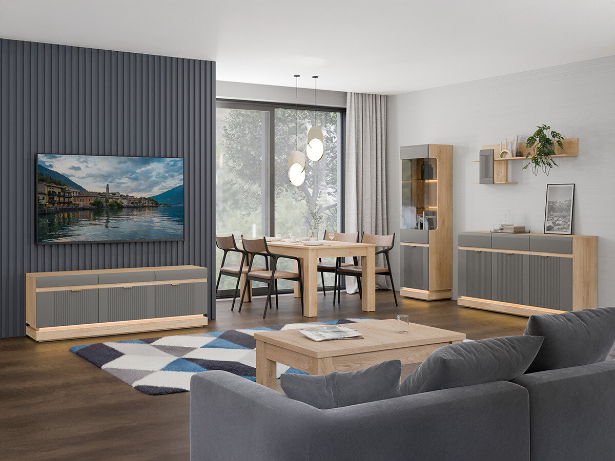 Vægreol Teselbu 115 (Grå + Egetræ)