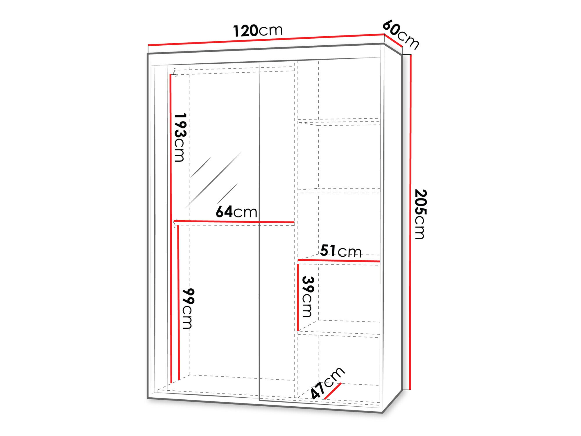 Garderobeskab Apopka 102 (Hvid)