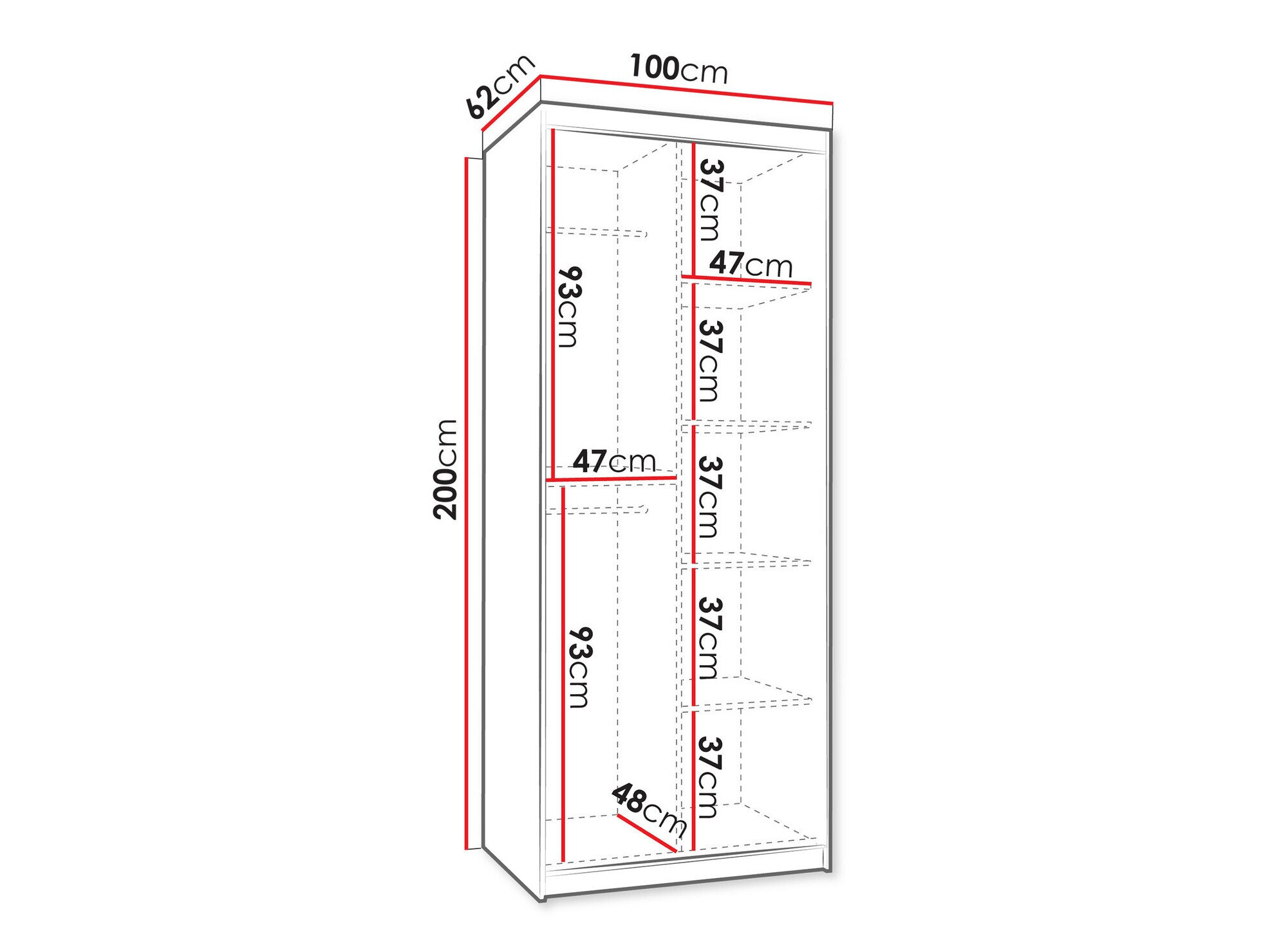 Garderobeskab Hartford 498 (Hvid)