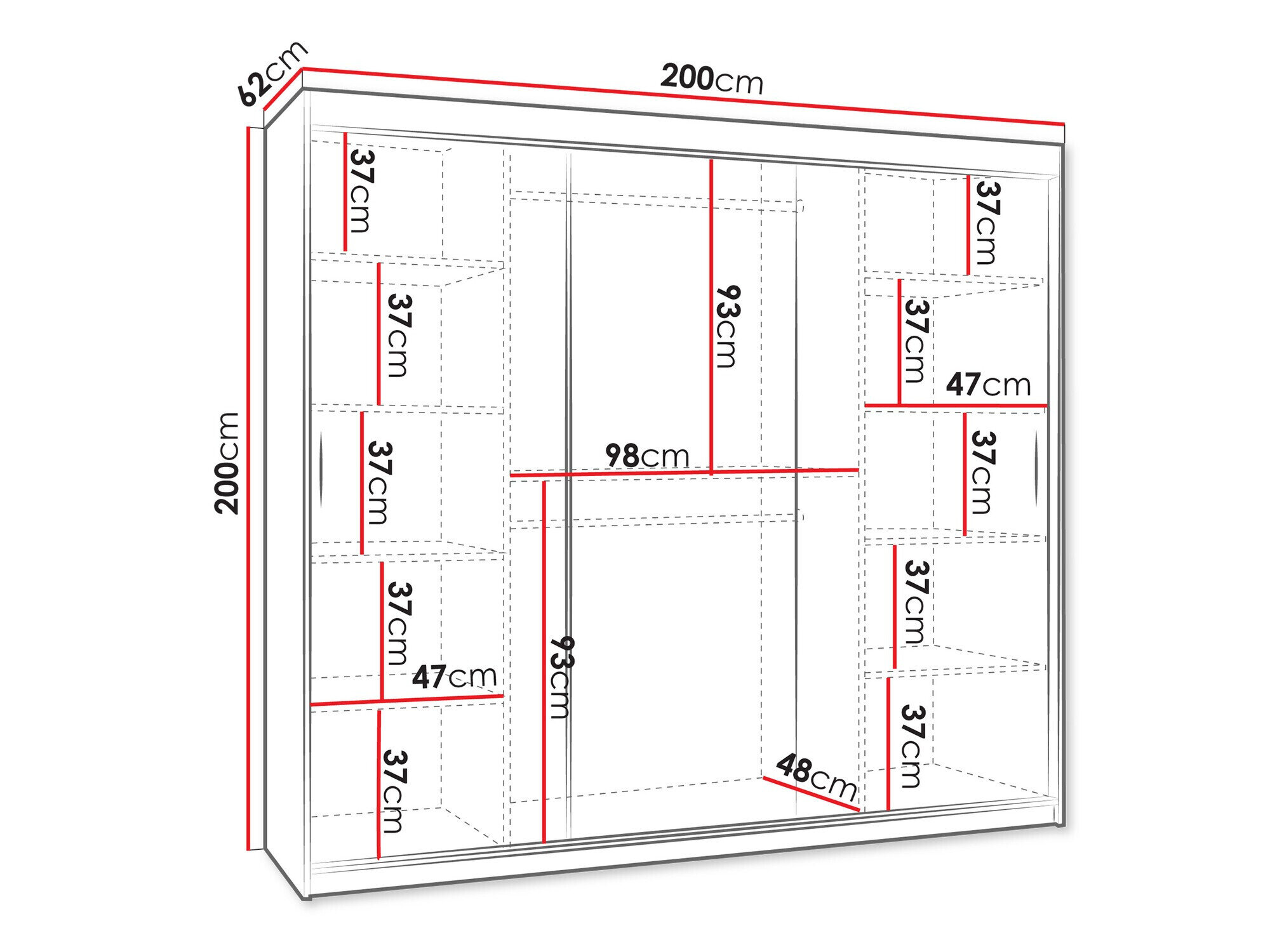 Garderobeskab Hartford 499 (Sort)