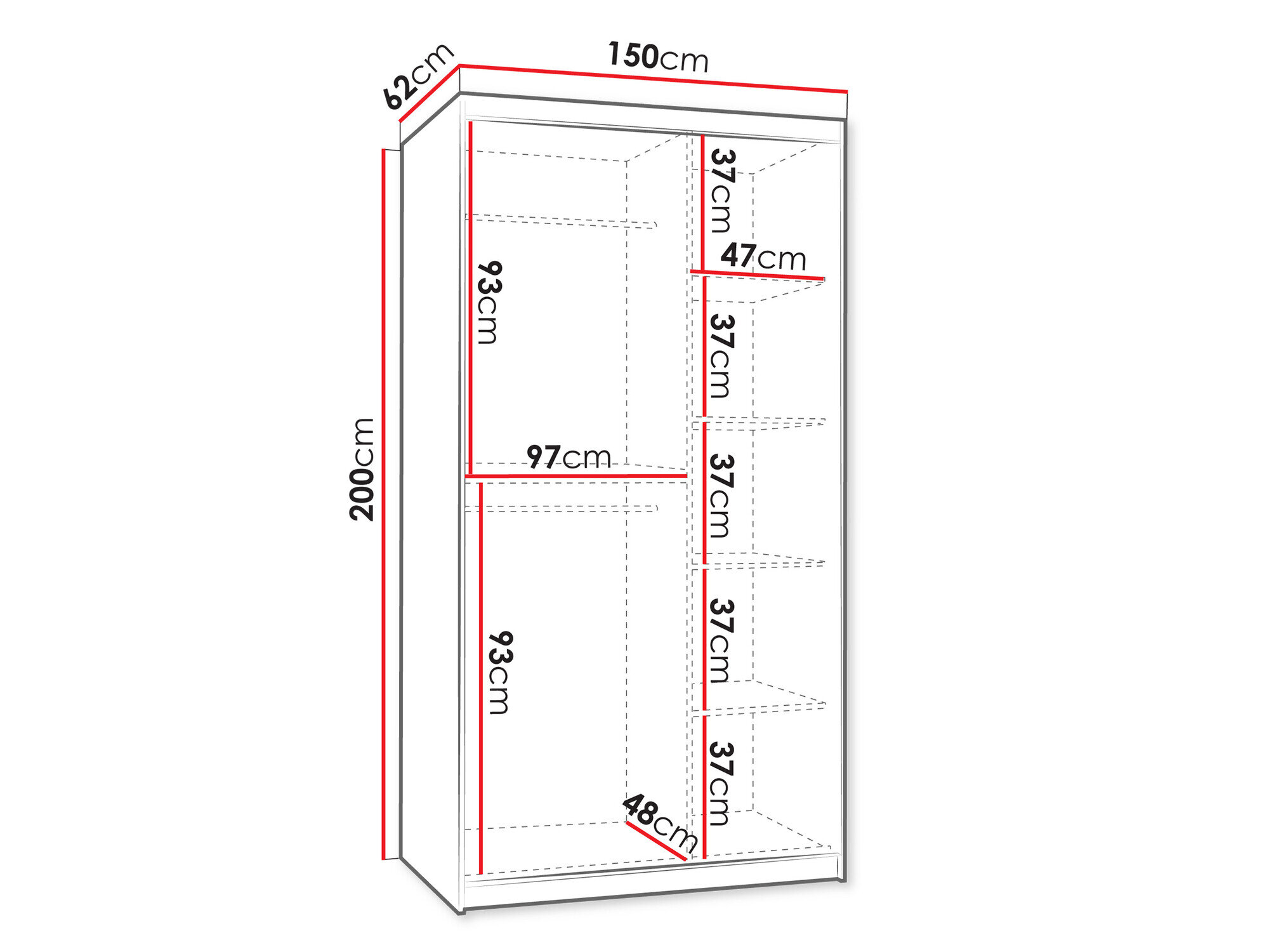 Garderobeskab Hartford 502 (Hvid)
