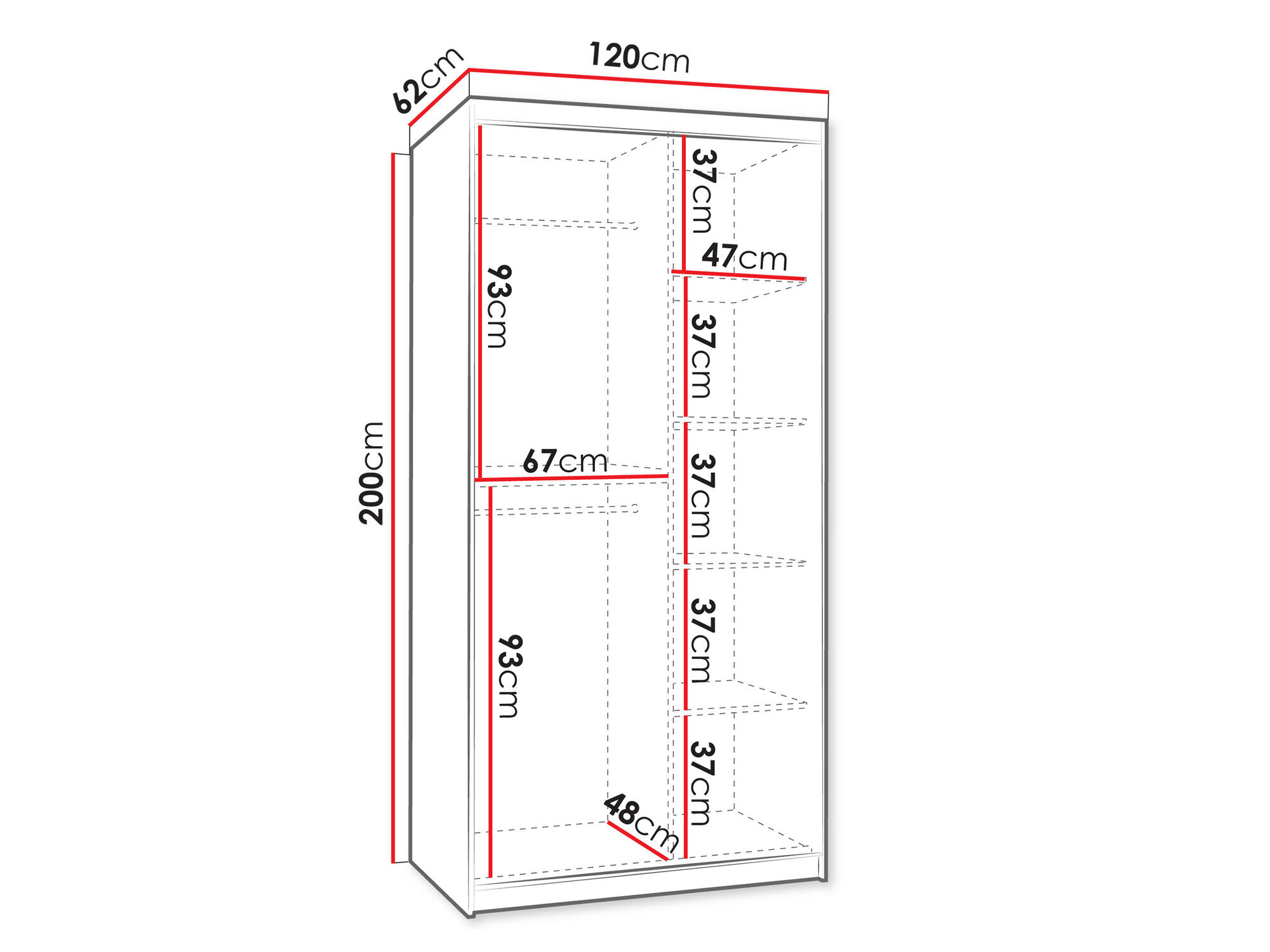 Garderobeskab Hartford 504 (Sort)