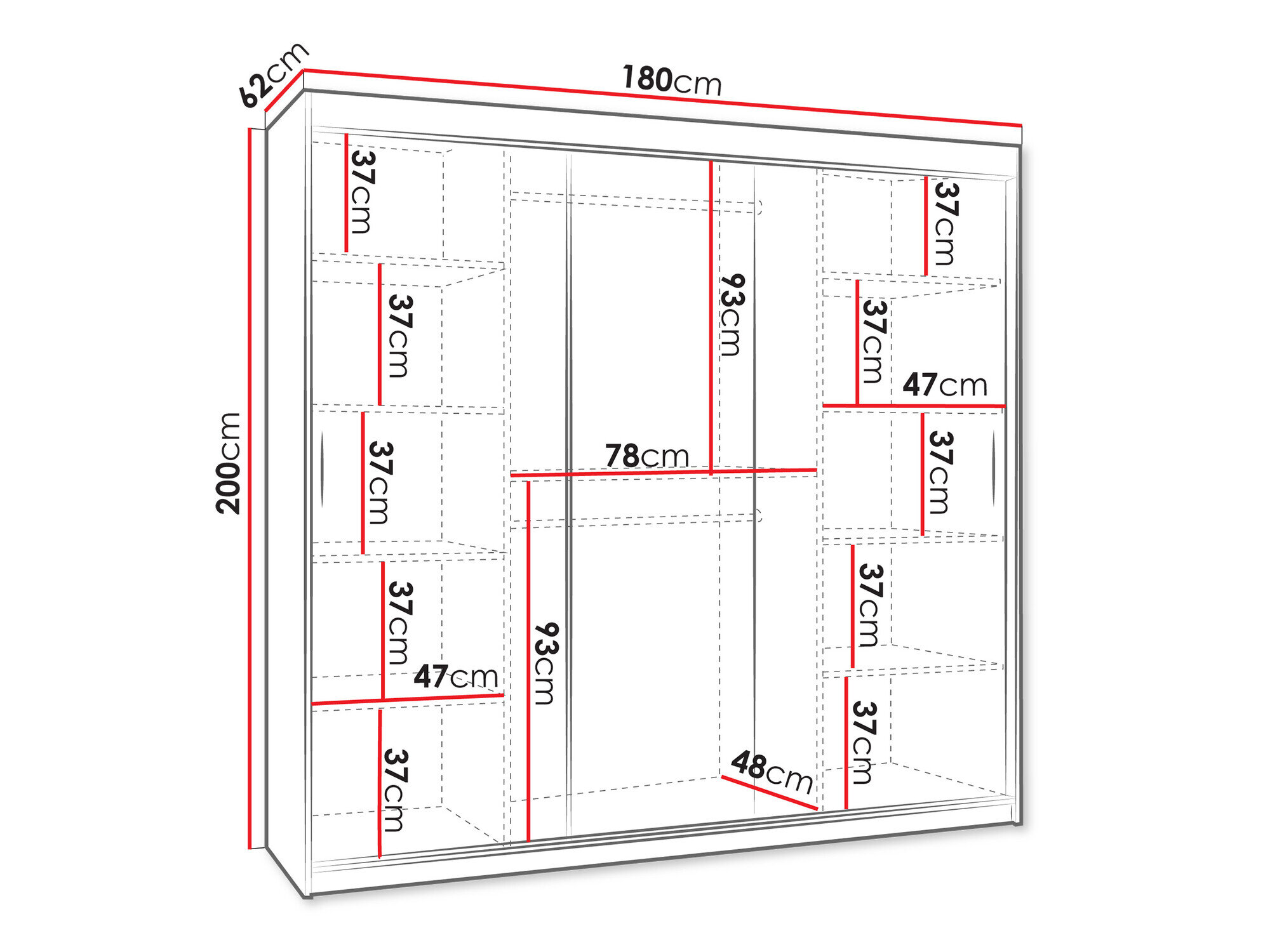 Garderobeskab Hartford 506 (Sort)