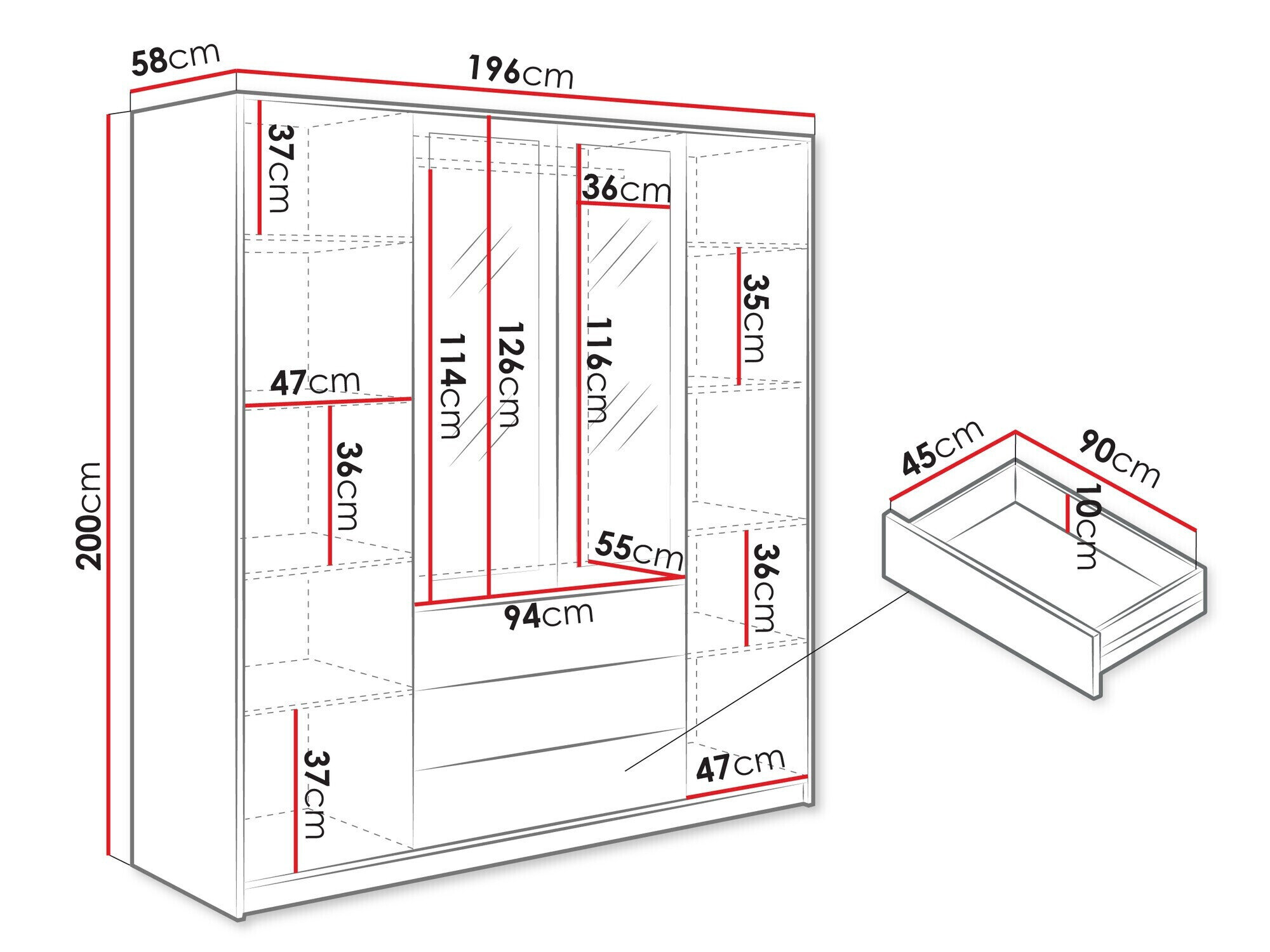 Garderobeskab Honolulu 251 (Kashmir)