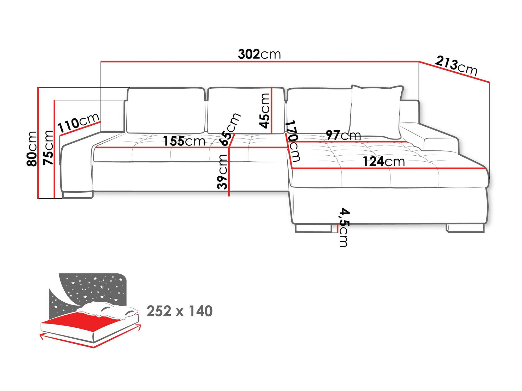 Hjørnesofa Comfivo 147 (Coral 45)