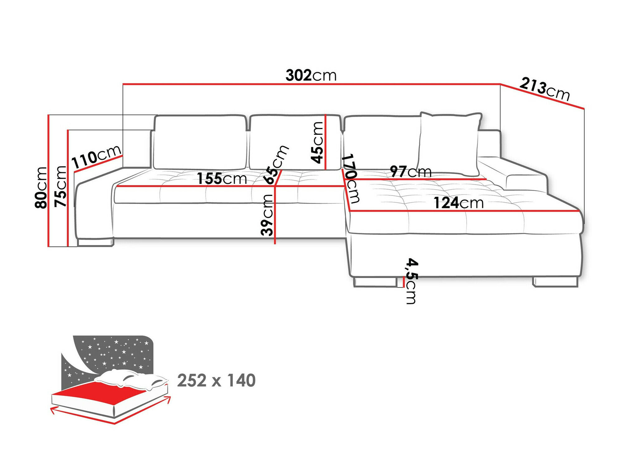 Hjørnesofa Comfivo 147 (Coral 70)