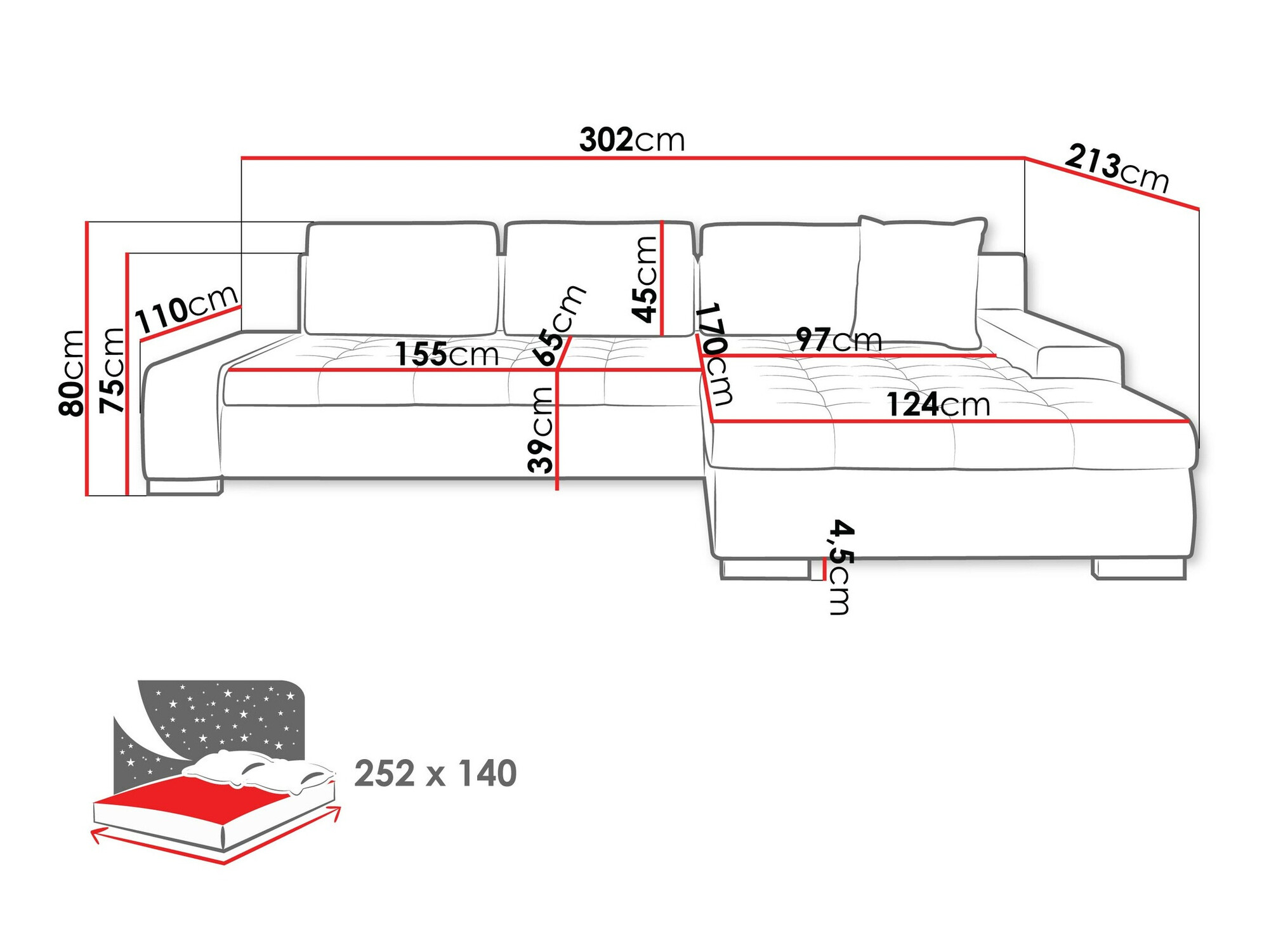 Hjørnesofa Comfivo Nitor II (Clara 215.19)