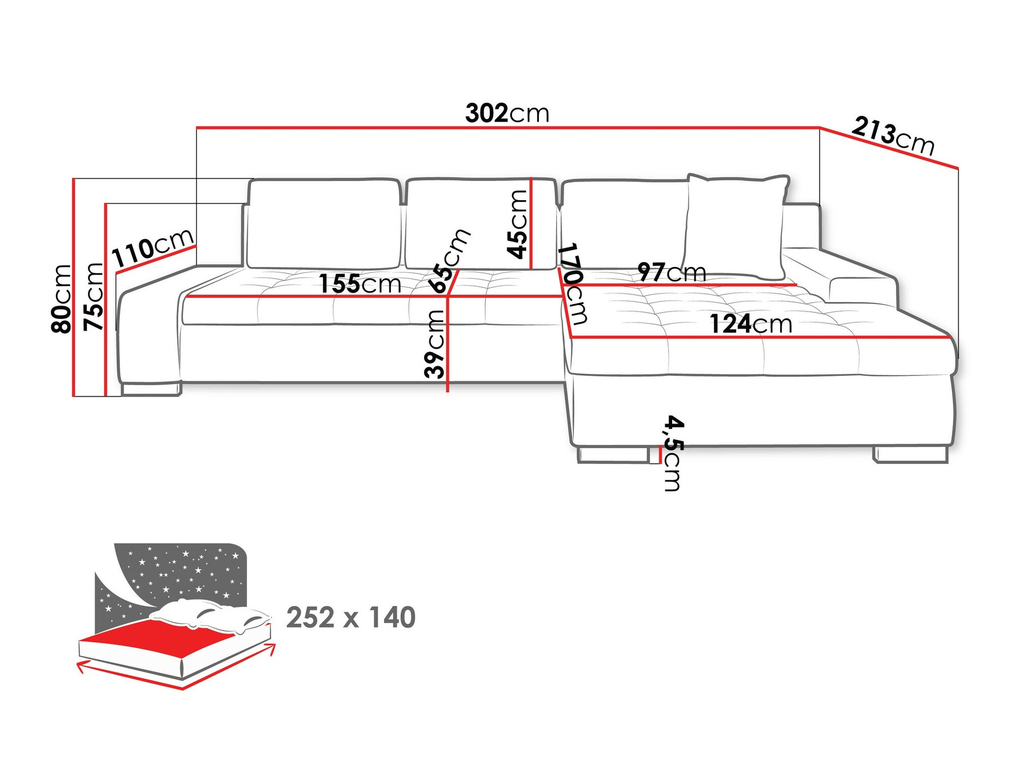 Hjørnesofa Comfivo Nitor II (Wave 09)