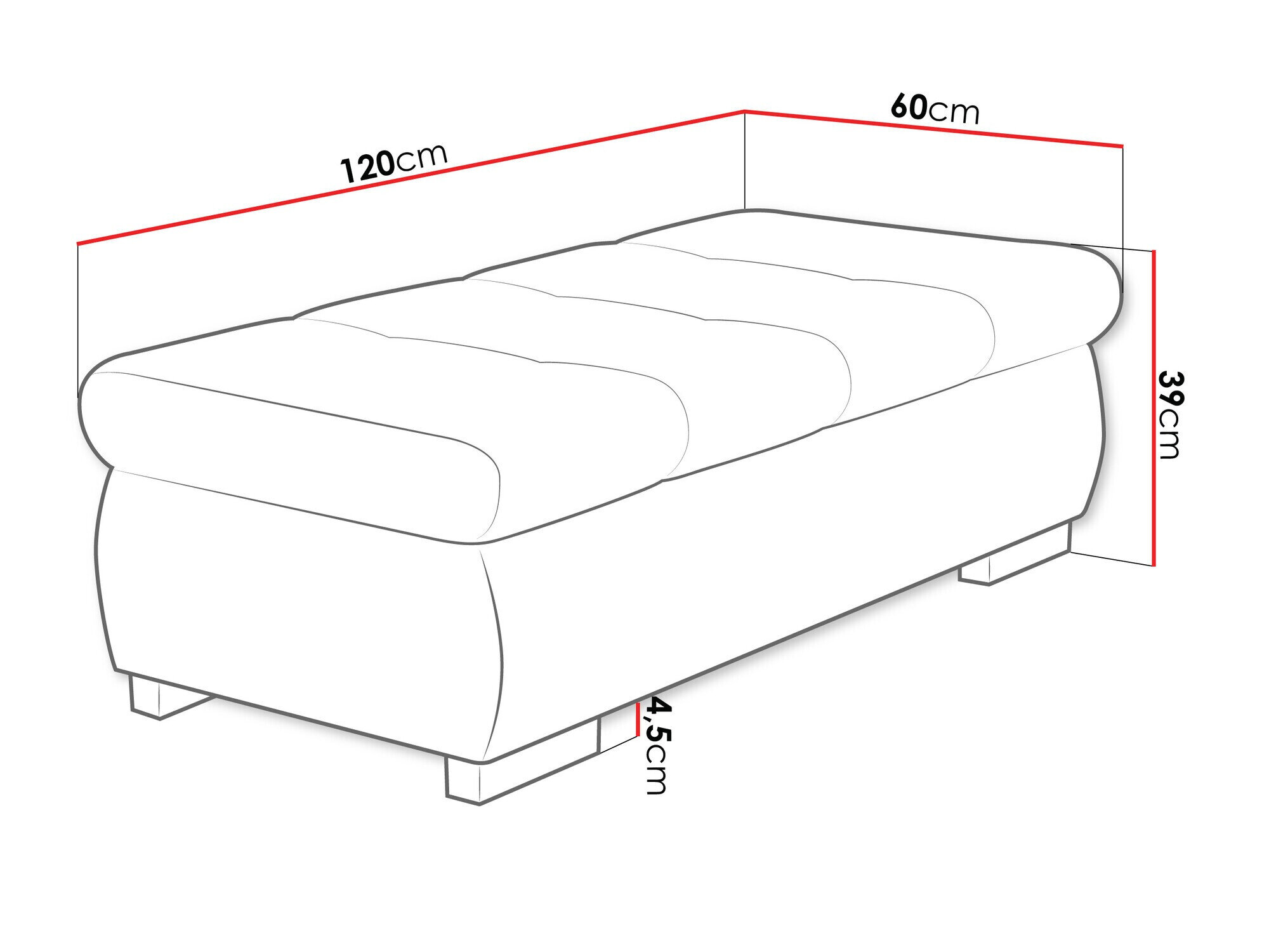 Polstret bænk Comfivo 123 (Coral 70)