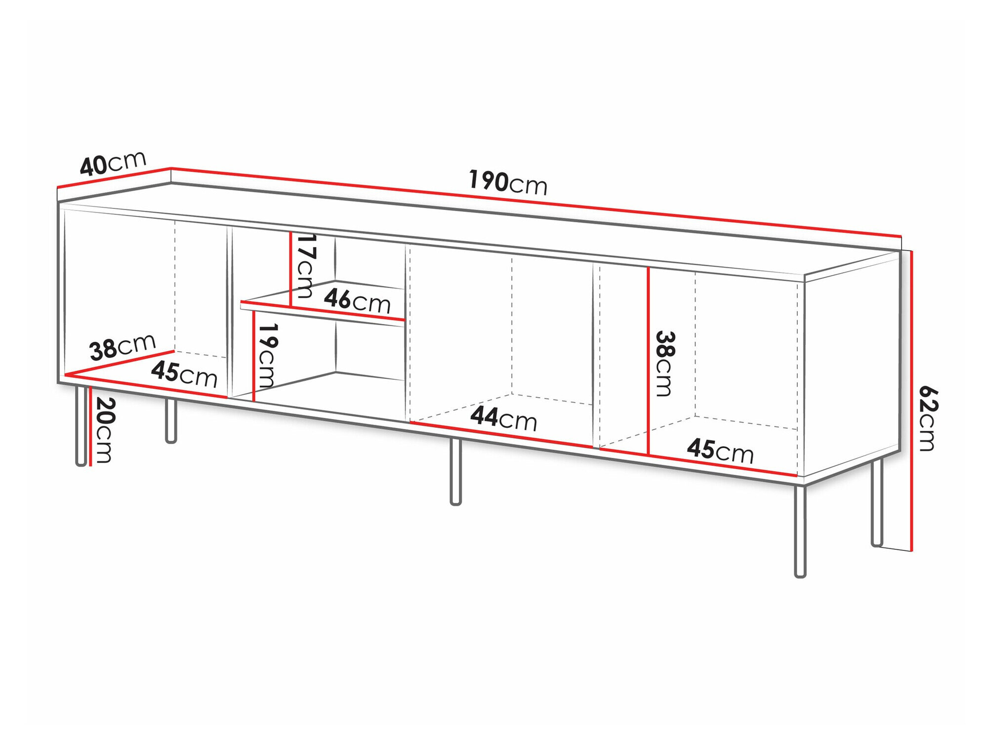 TV-bord Monevare 102 (Wotan eg + Kashmir)