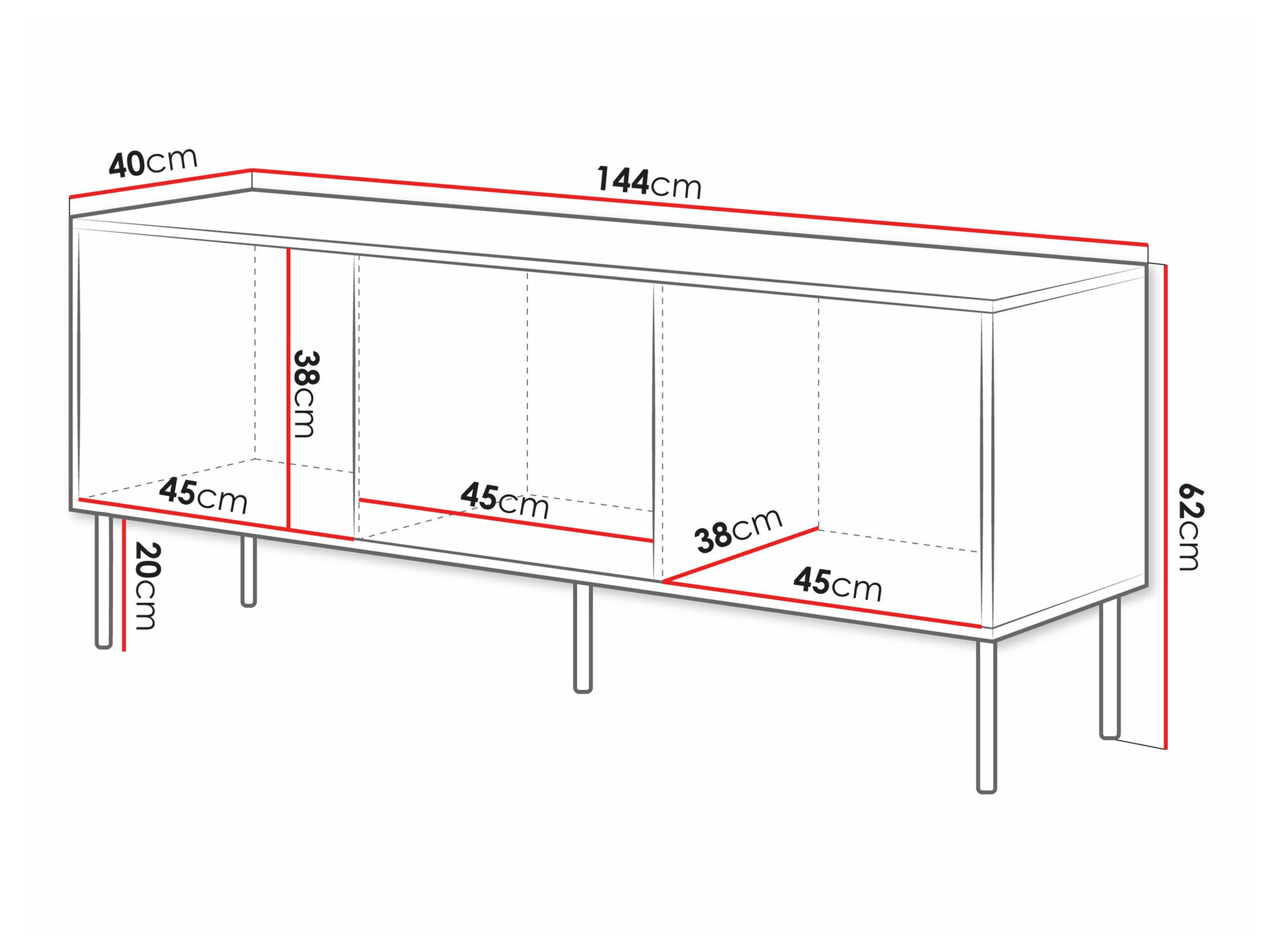 TV-bord Monevare 103 (Wotan eg + Kashmir)
