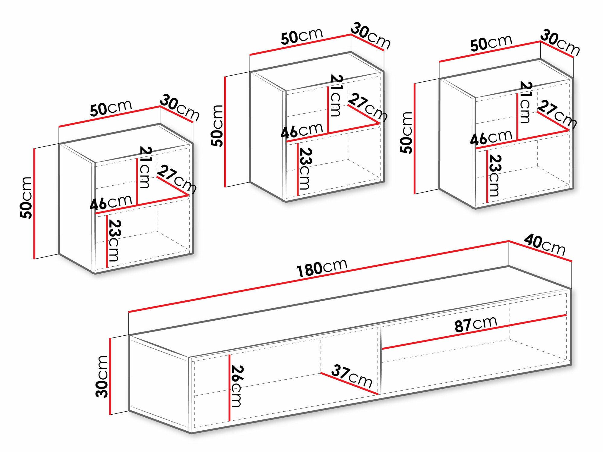 Stuemøbelsæt Venenou 109 (Sort + Blank sort)
