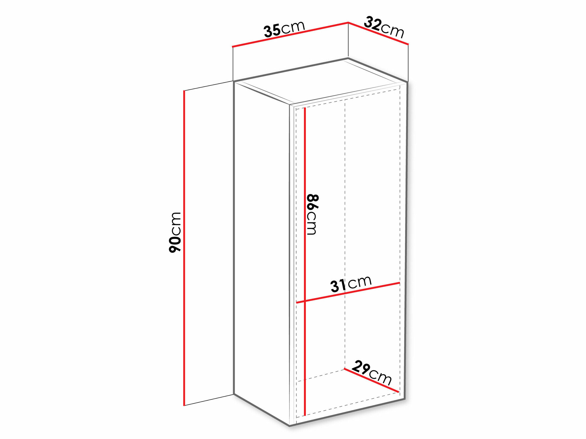 Vægskab Venenou 131 (Sort + Blank sort)