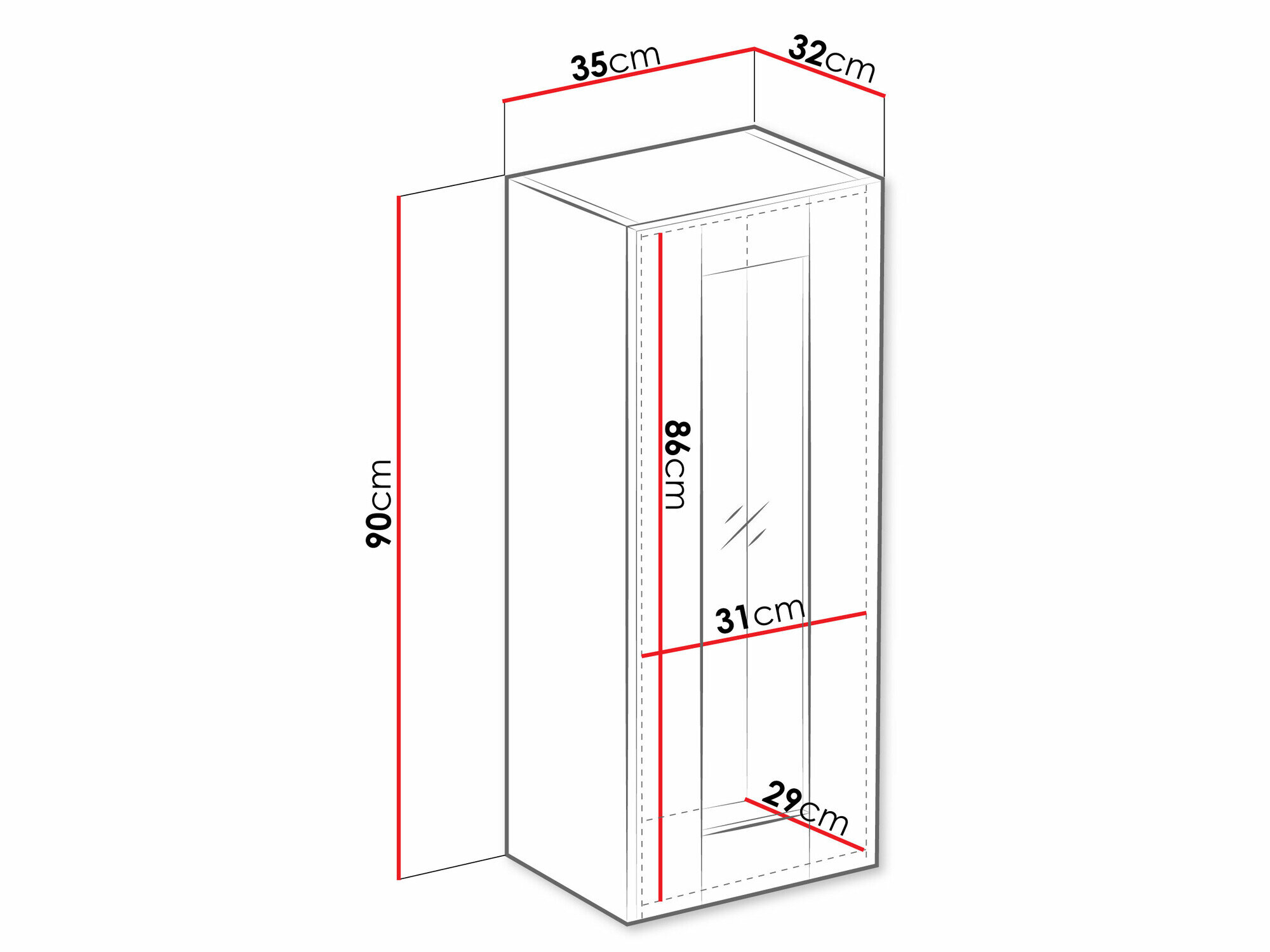 Vægskab Venenou 132 (Hvid + Glansfuld hvid)