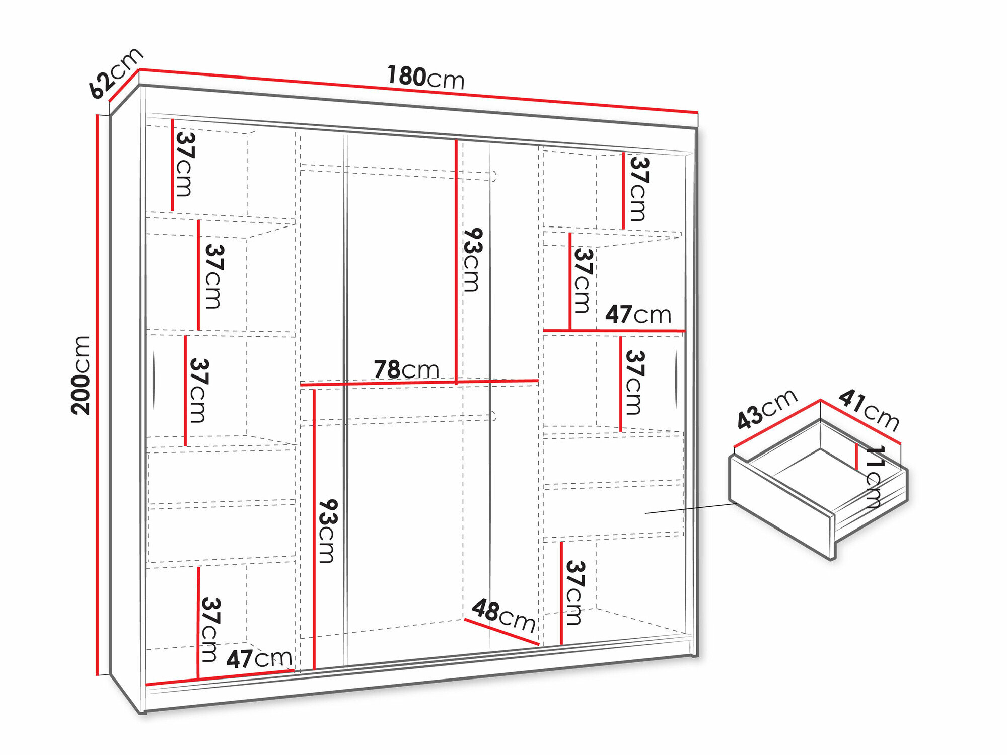 Garderobeskab Hartford 506 (Sort)