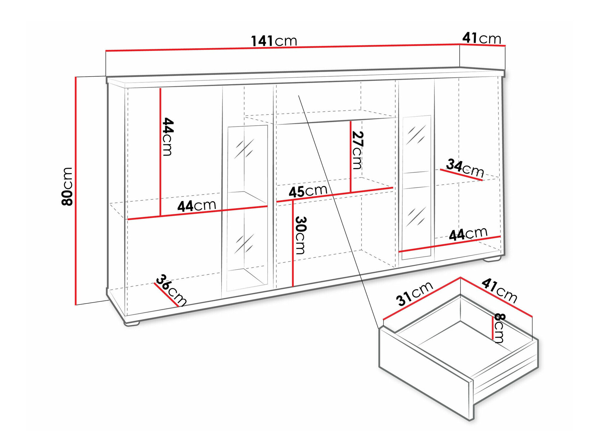 Kommode Tucson 114 (Valnød)
