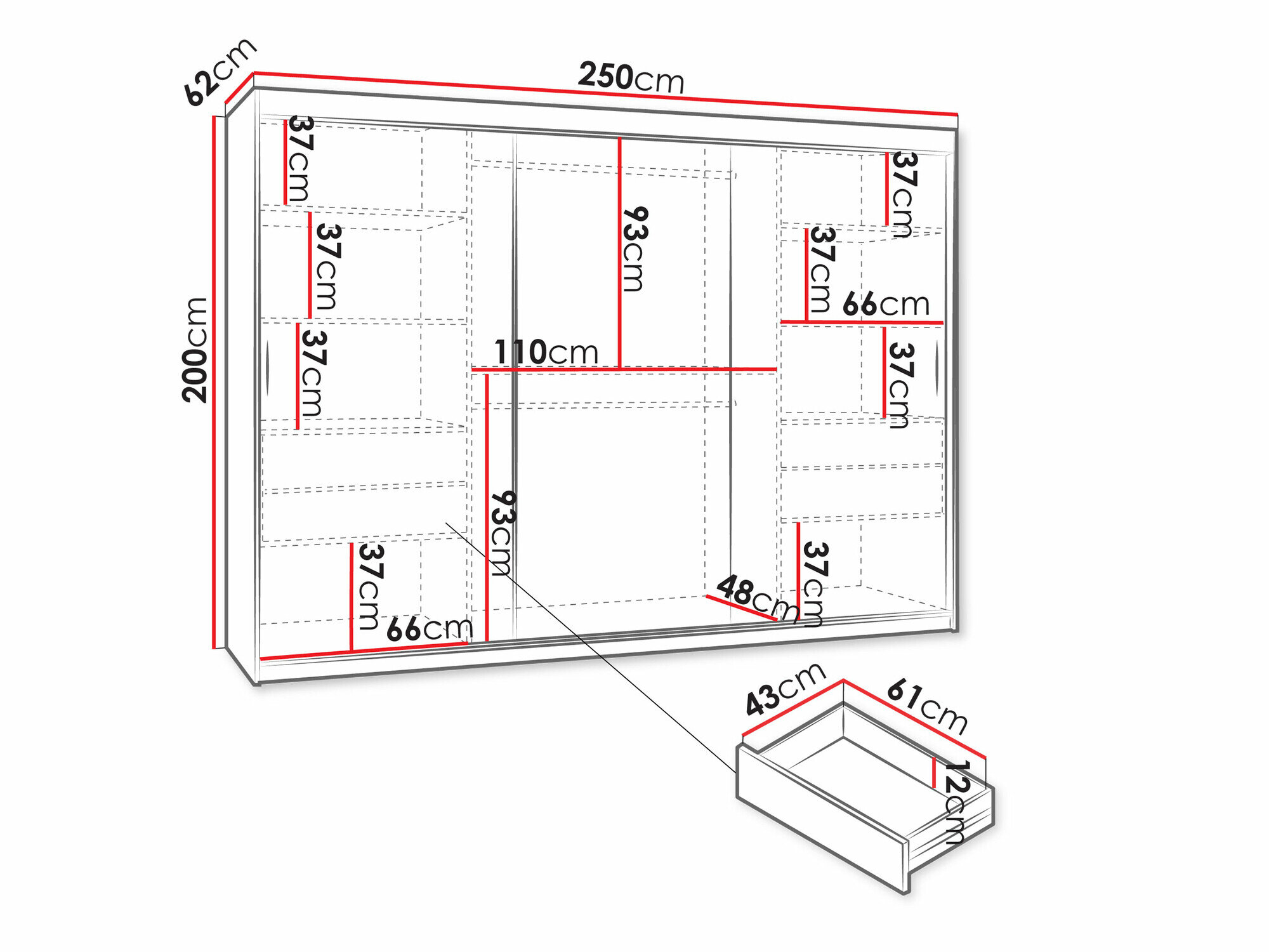 Garderobeskab Hartford 497 (Hvid)