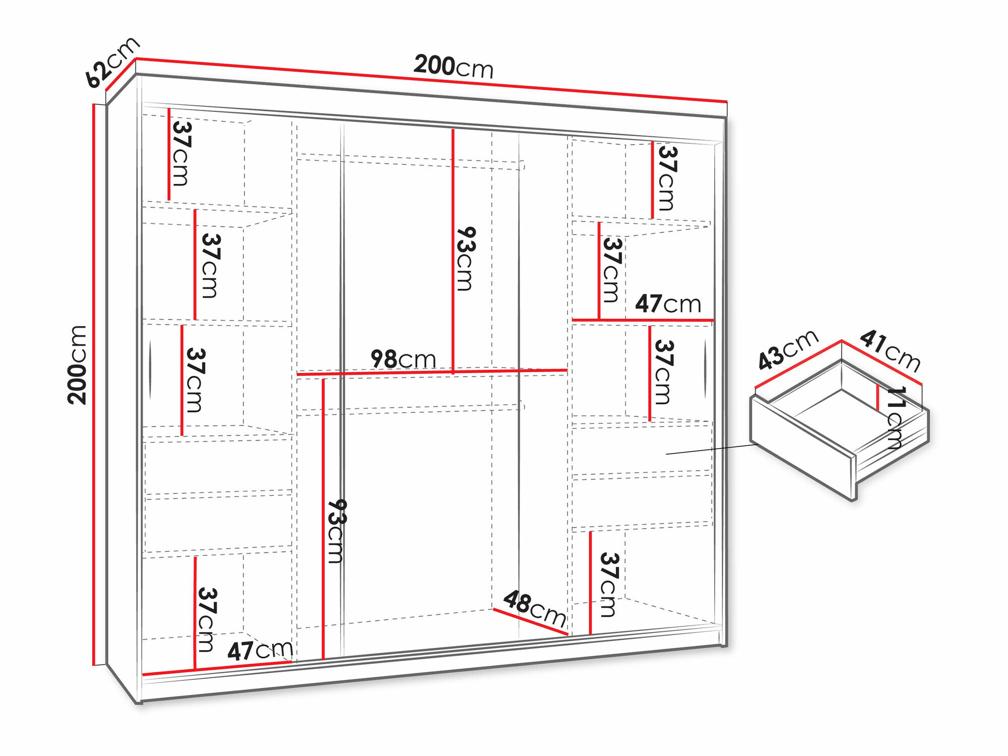 Garderobeskab Hartford 499 (Hvid)