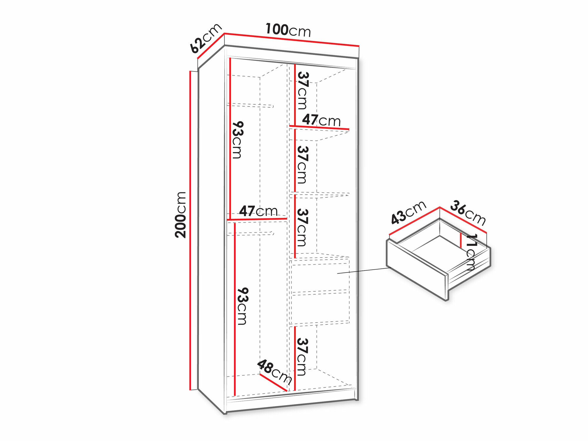 Garderobeskab Hartford 505 (Hvid)