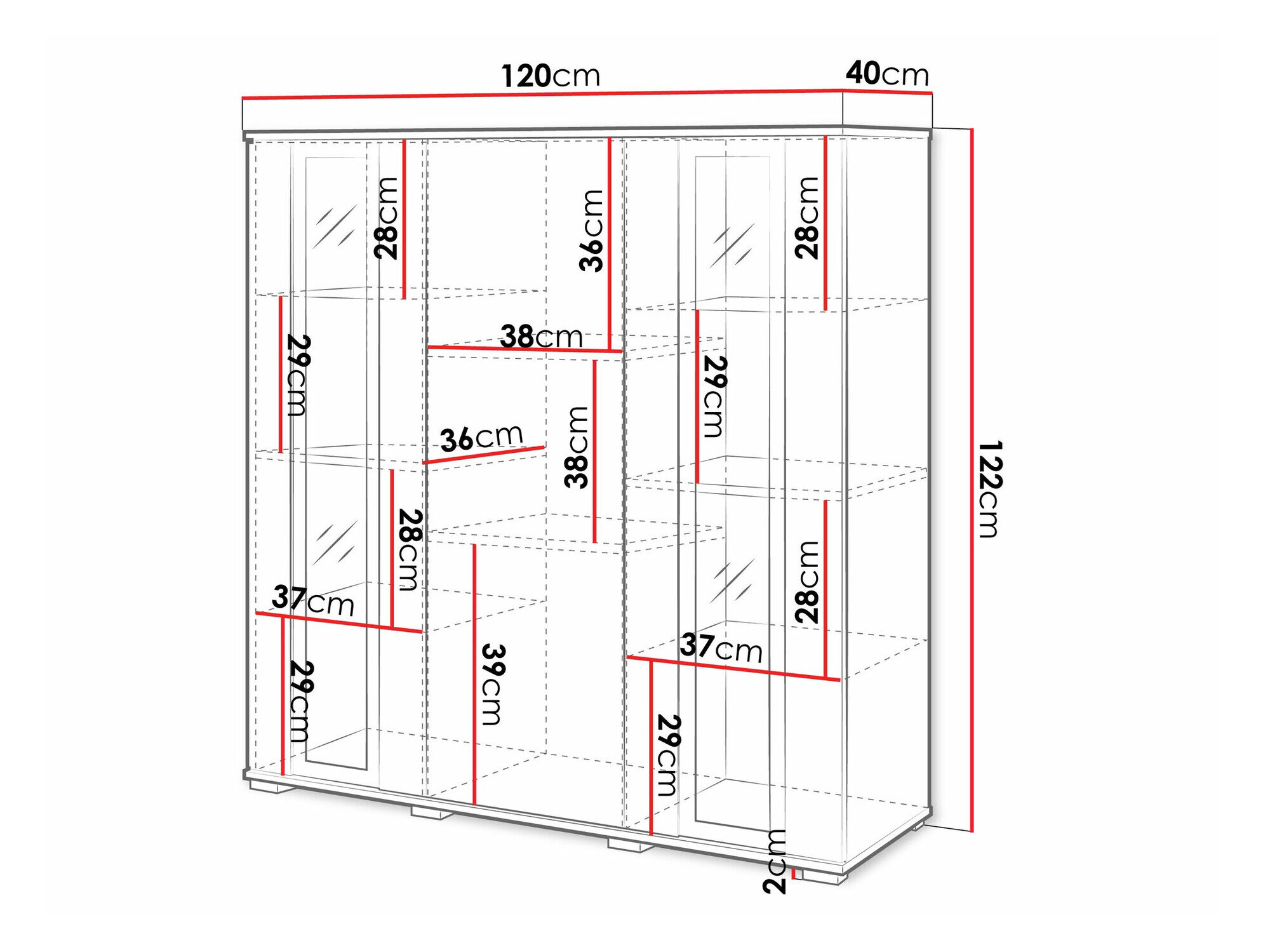 Skænk Torcame 100 (Hvid + Glansfuld hvid)