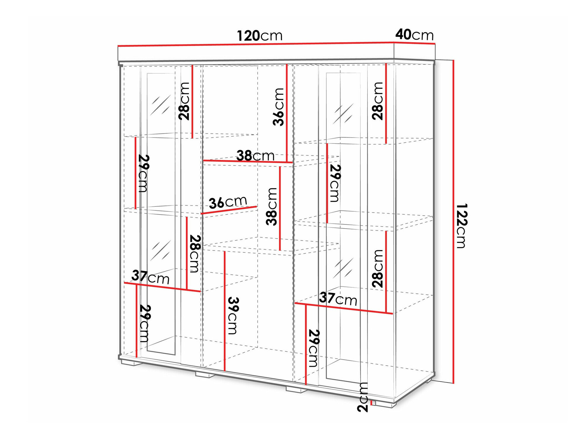 Skænk Torcame 100 (Hvid + Glansfuld hvid)