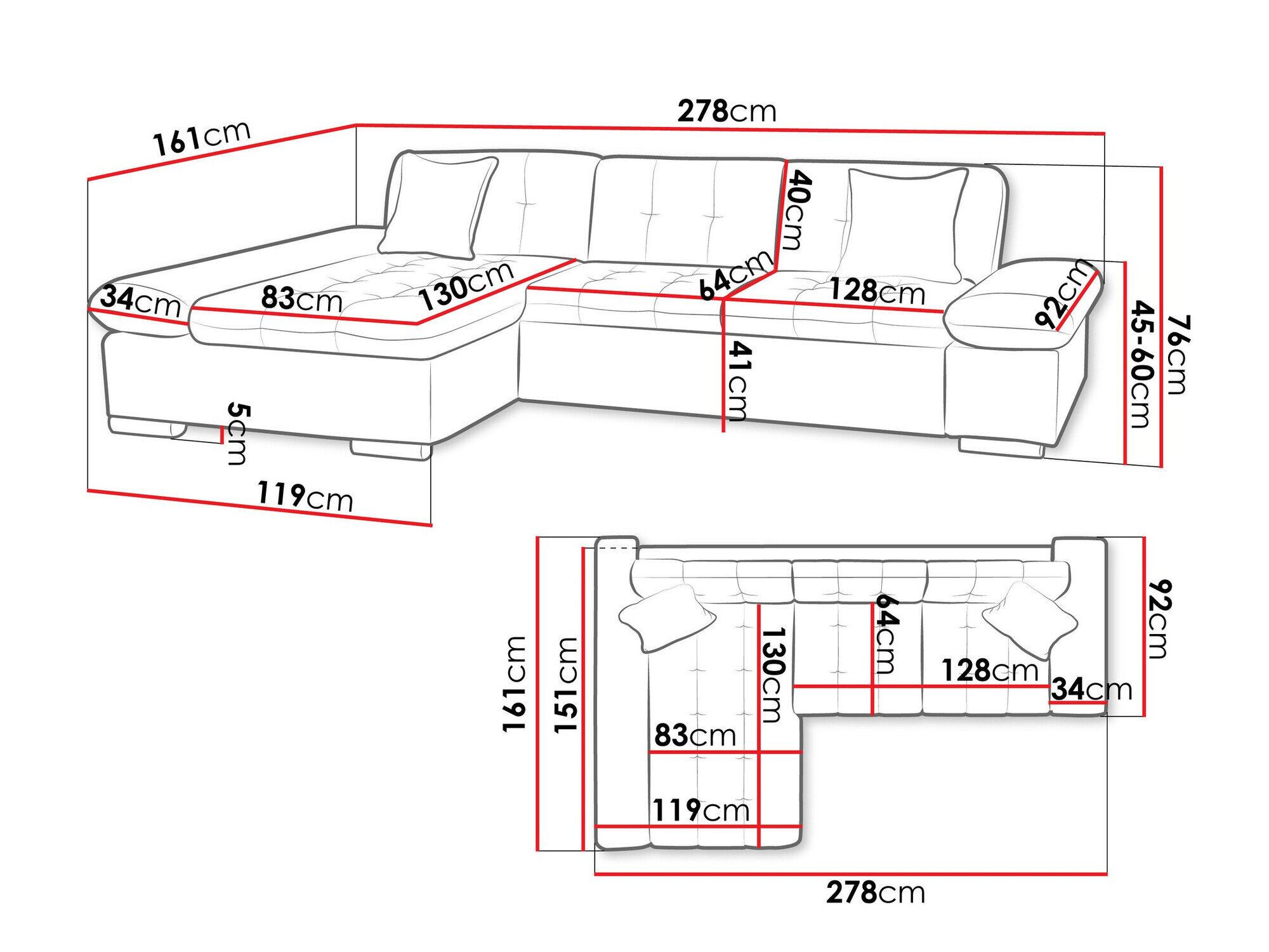Hjørnesofa Comfivo 219 (Magic Velvet 2217 + Magic Velvet 2219)