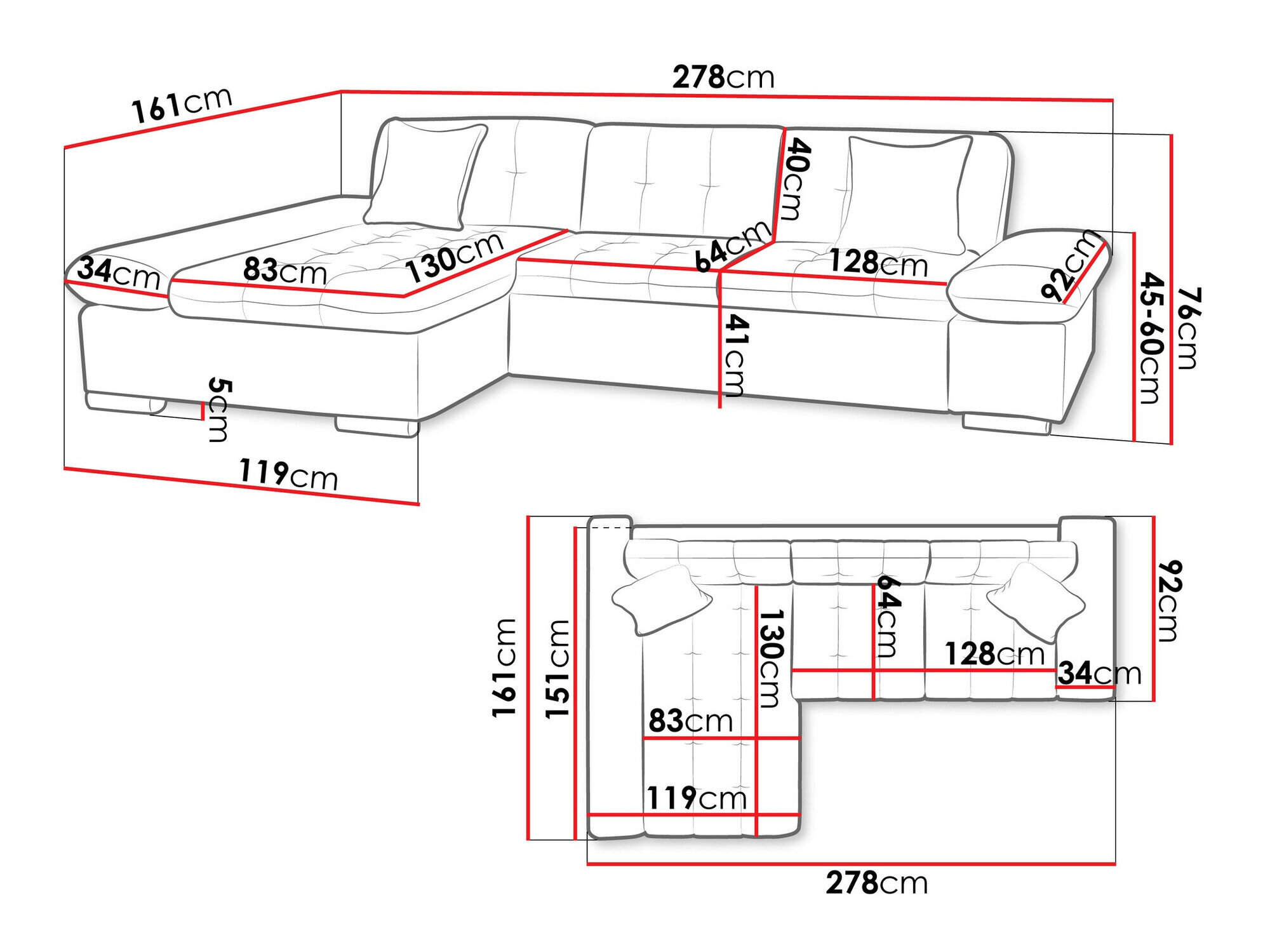 Hjørnesofa Comfivo 219 (Manila 16 + Manila 18)