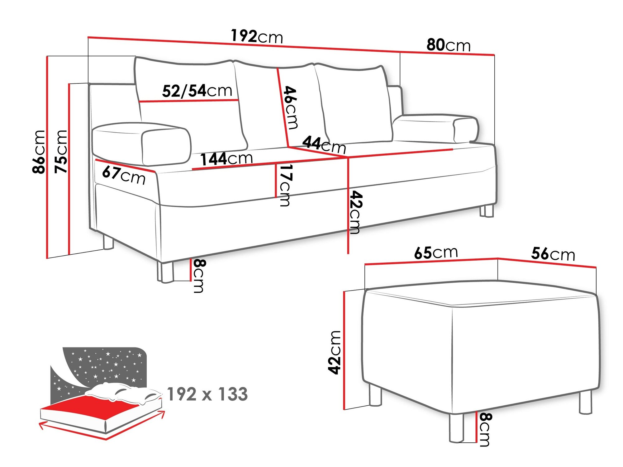 Polstret møbelsæt Comfivo 108 (Kronos 29)