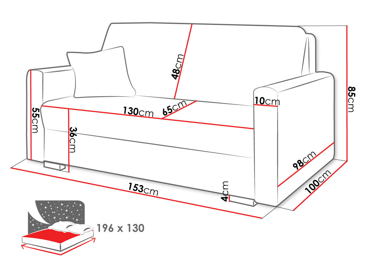 Sovesofa Columbus 205 (Tilia 17)