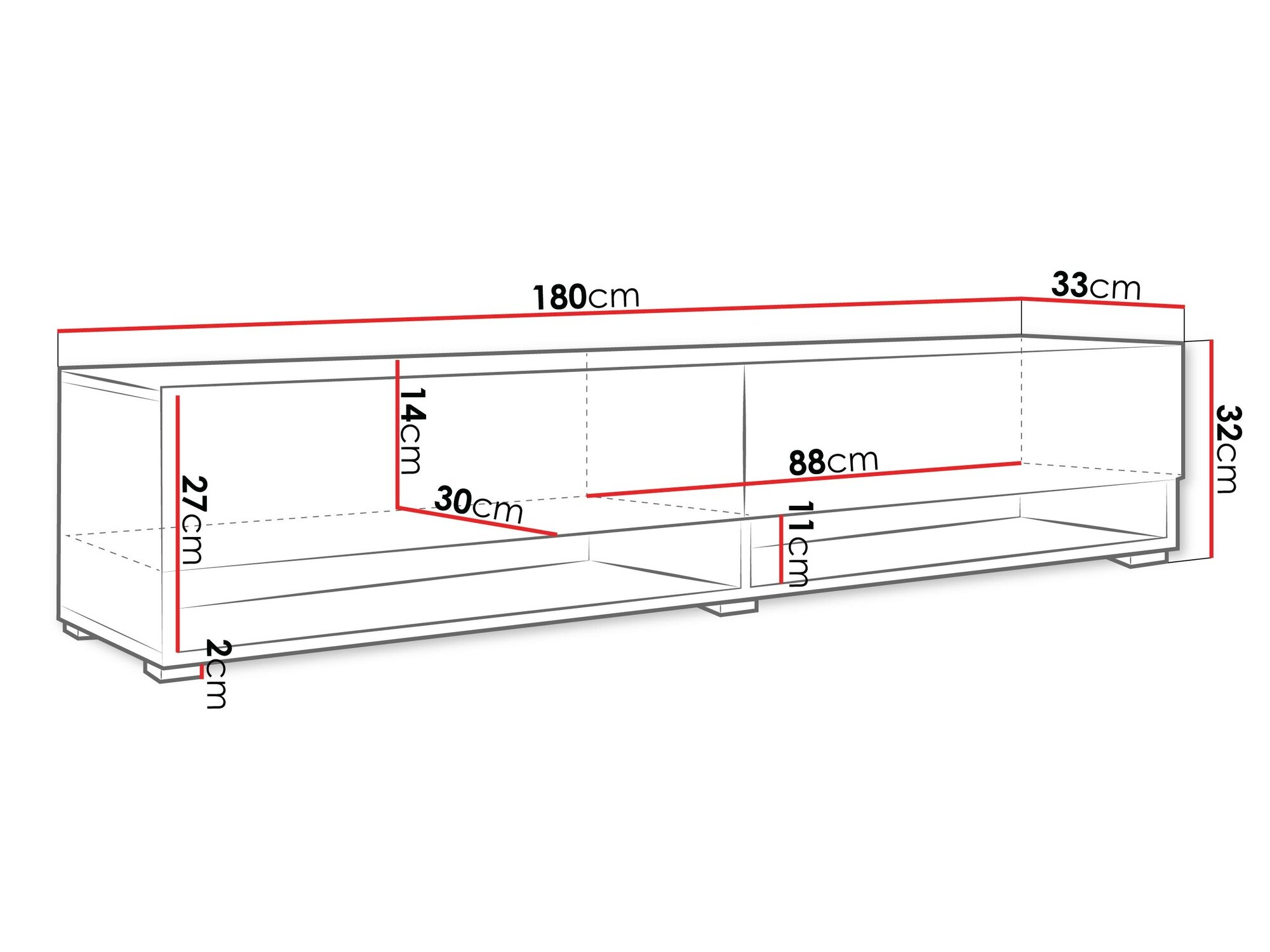 TV-bord Sarasota 119 (Modnet træ)