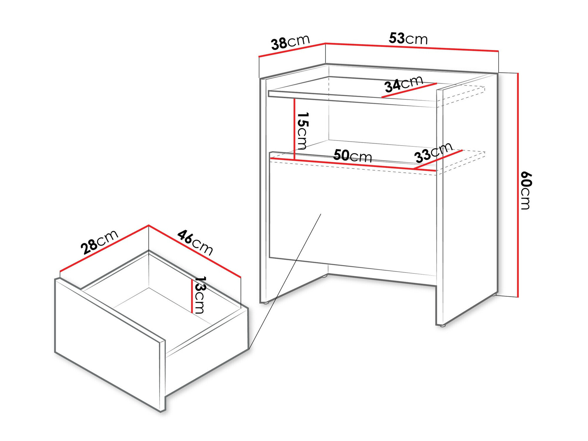 Sengebord Parma 106 (Egetræ)