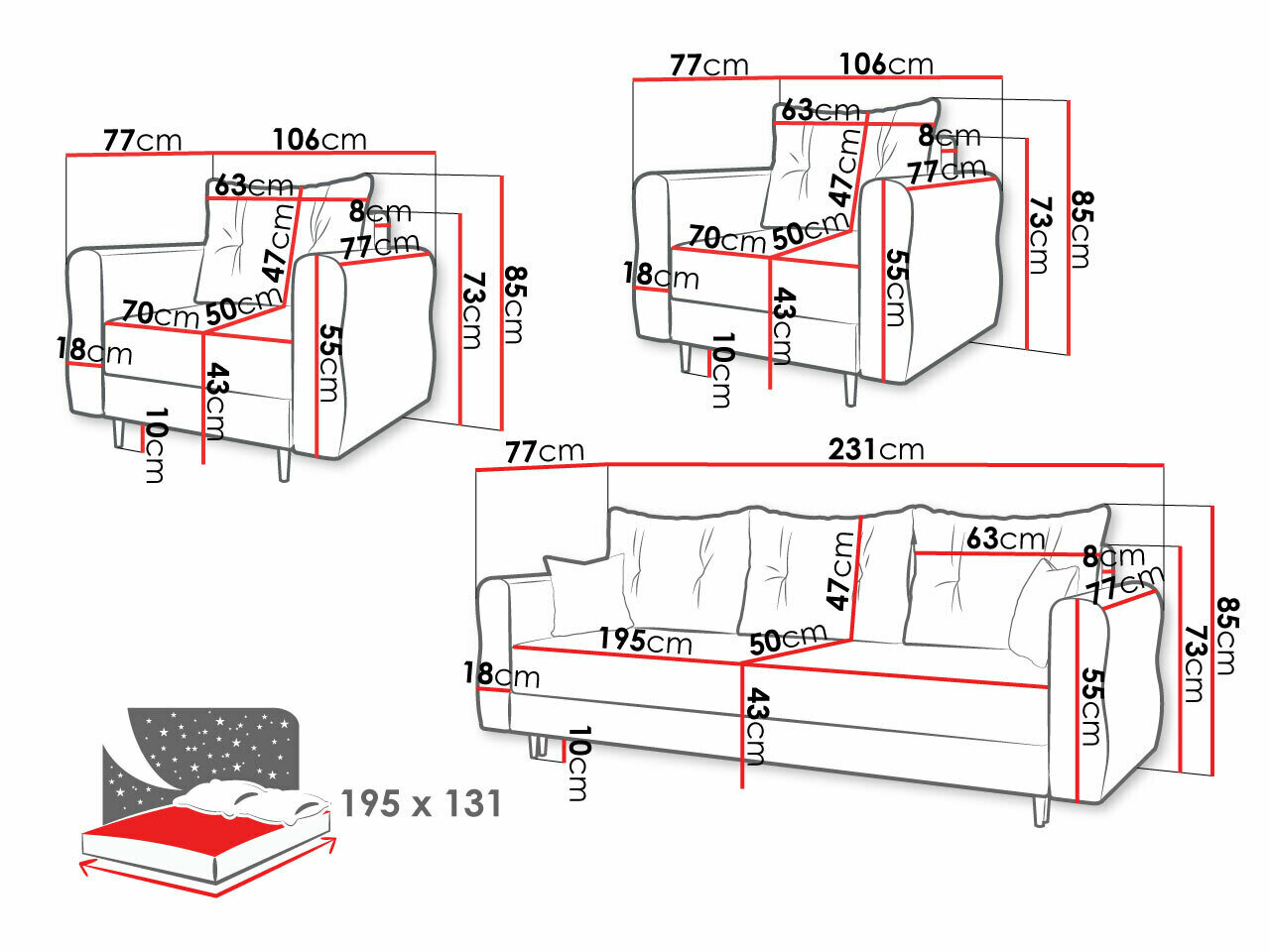 Polstret møbelsæt Veldala 106 (Manila 29)