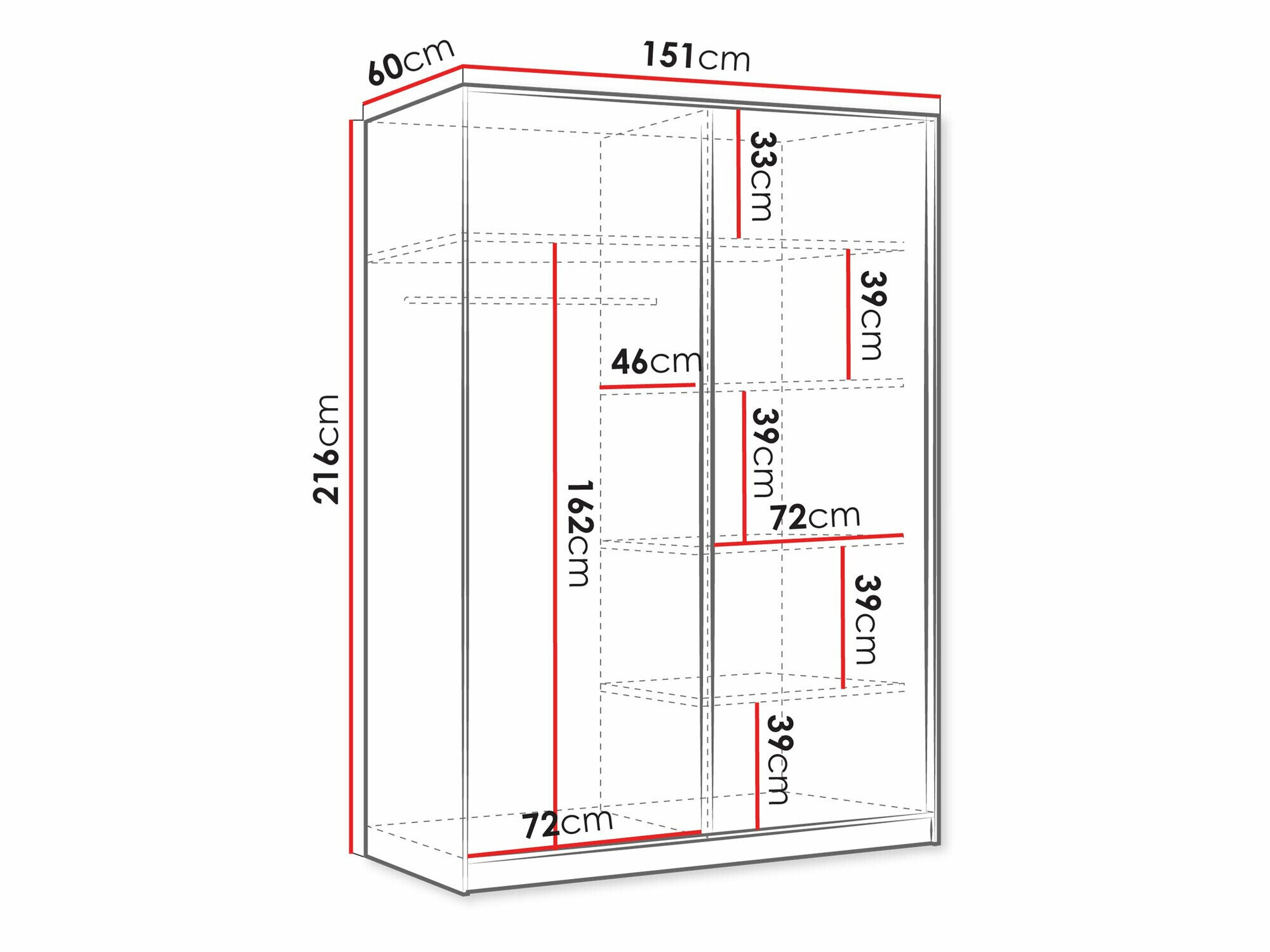 Garderobeskab Comfivo Larmire 124 (Hvid)
