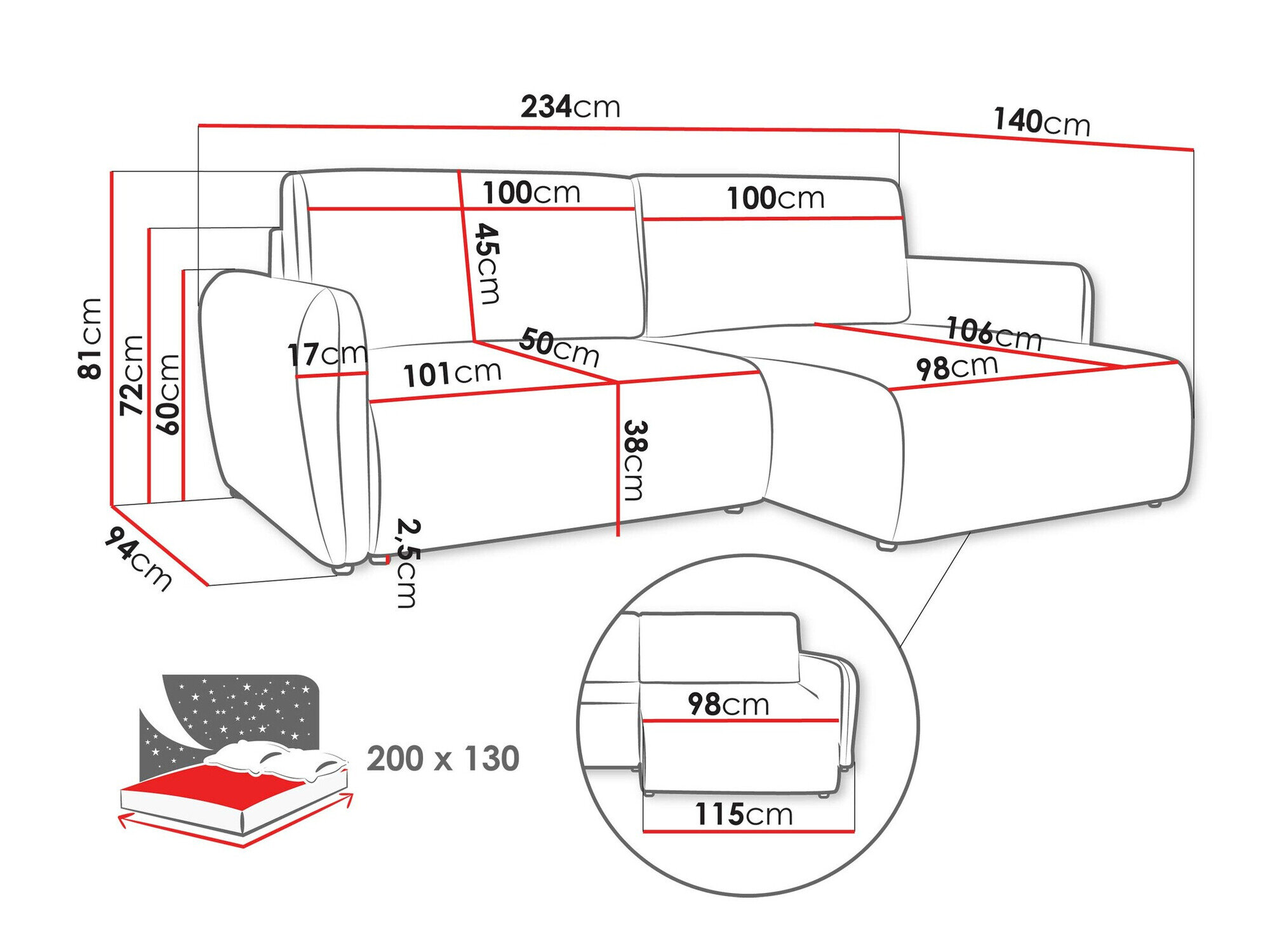 Hjørnesofa Temple 131 (Cruz 09)