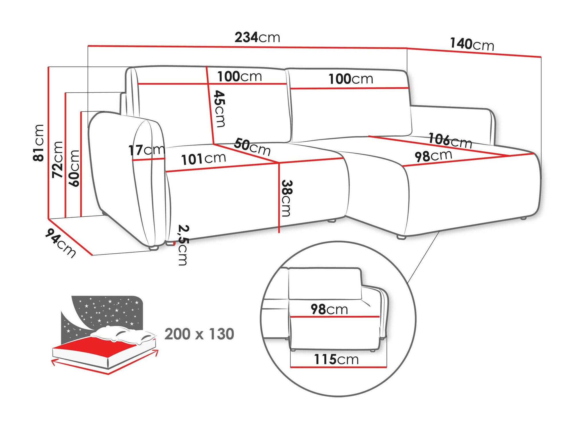 Hjørnesofa Temple 131 (Cruz 15)