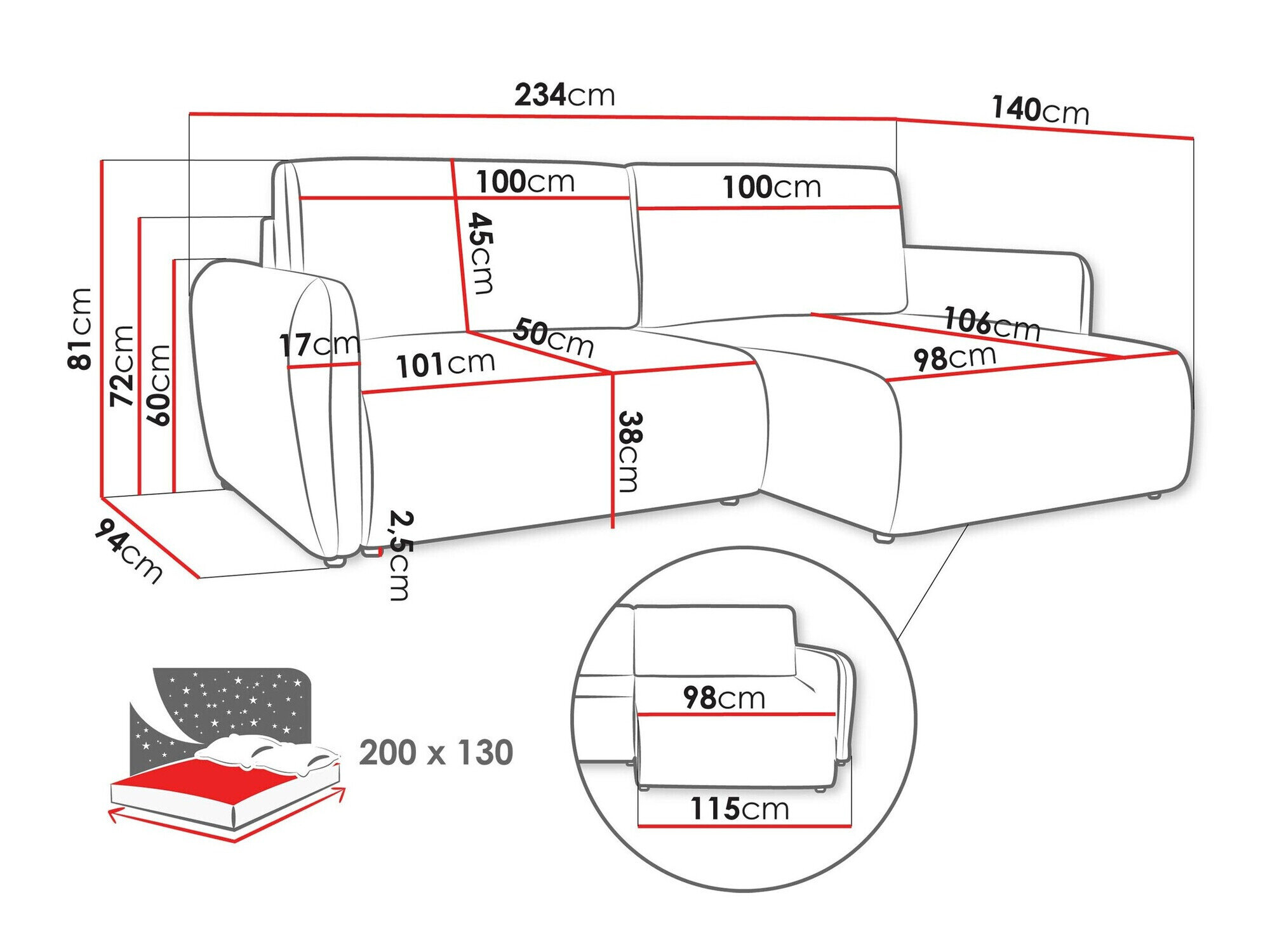 Hjørnesofa Temple 131 (Cruz 63)