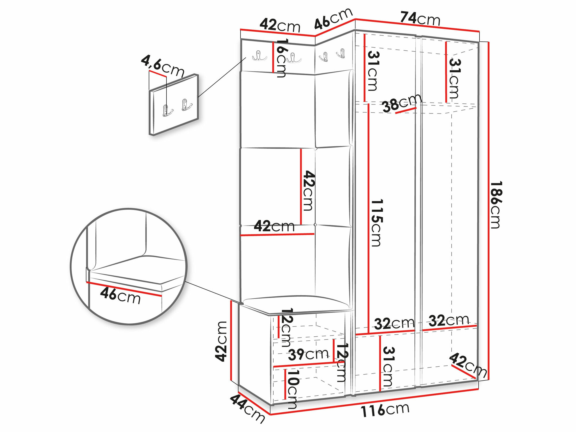 Entrésæt Hartford 380 (Sort)