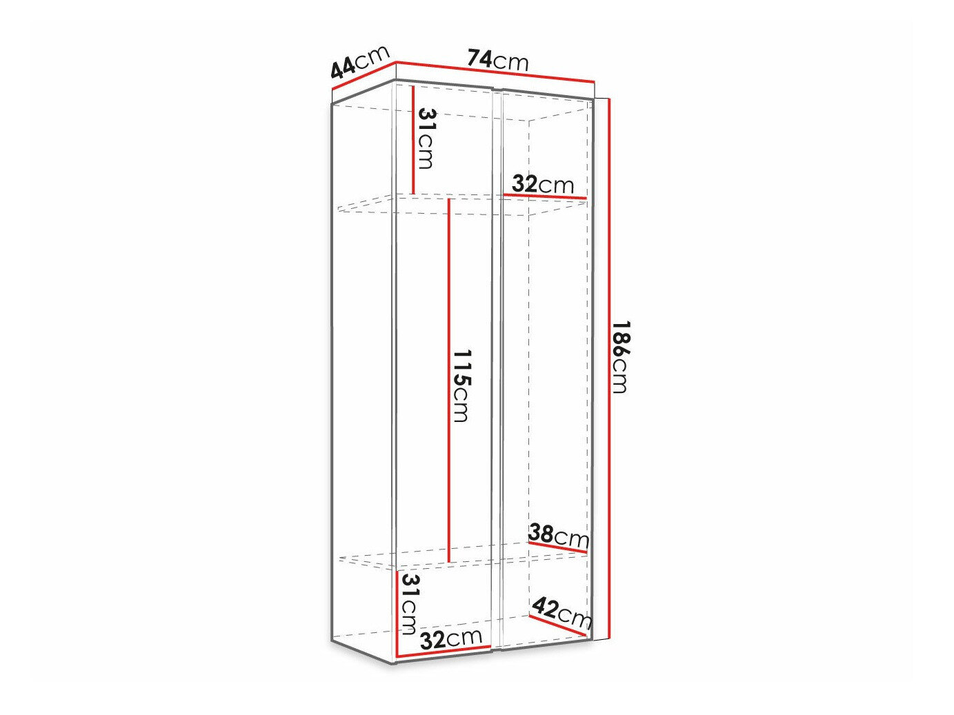Garderobeskab Hartford 367 (Grafit)