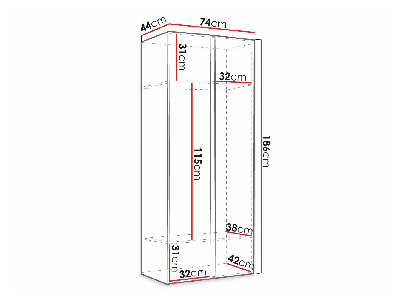 Garderobeskab Hartford 367 (Hvid)