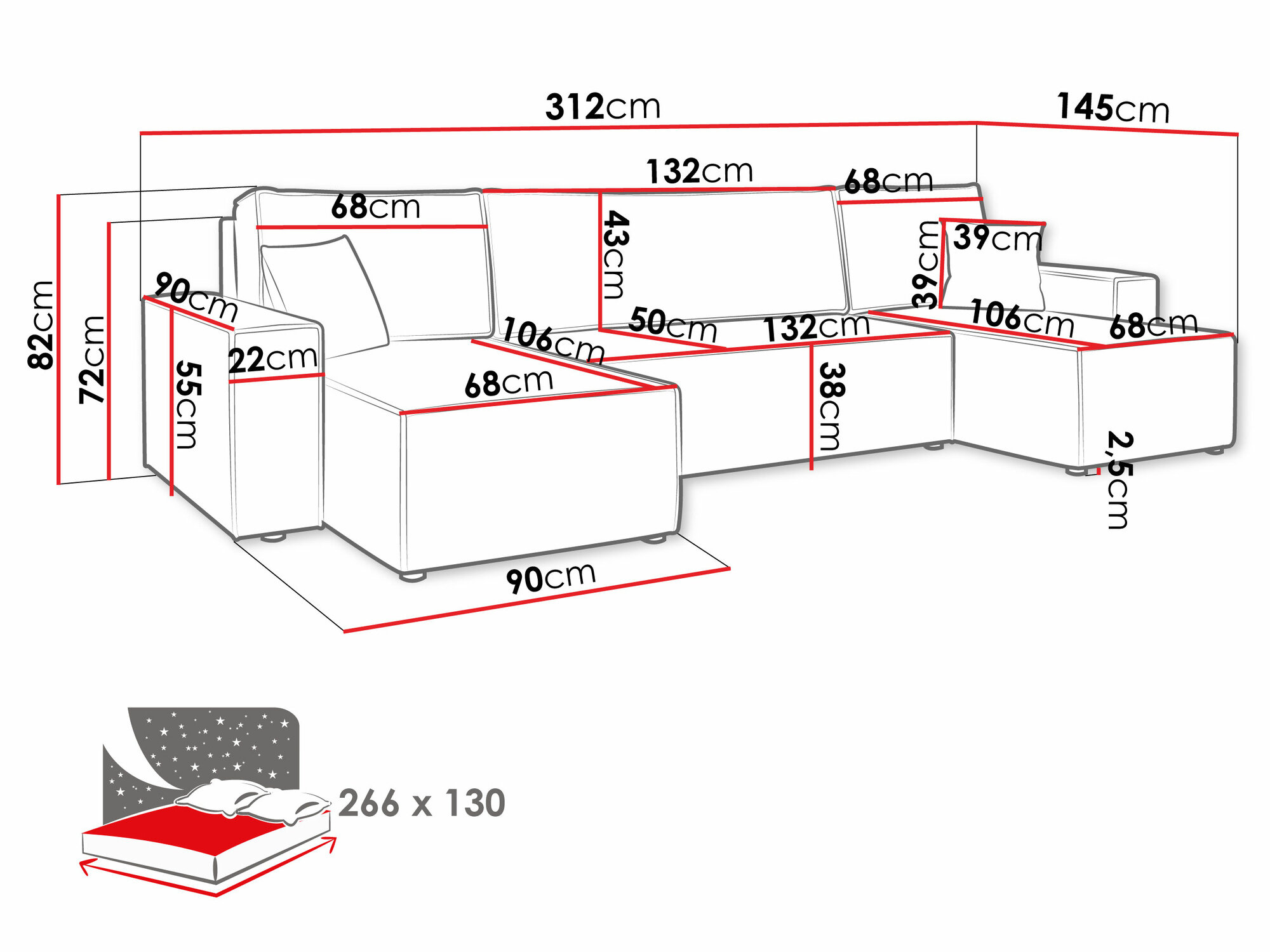 Hjørnesofa Shelton 101 (Poso 02)