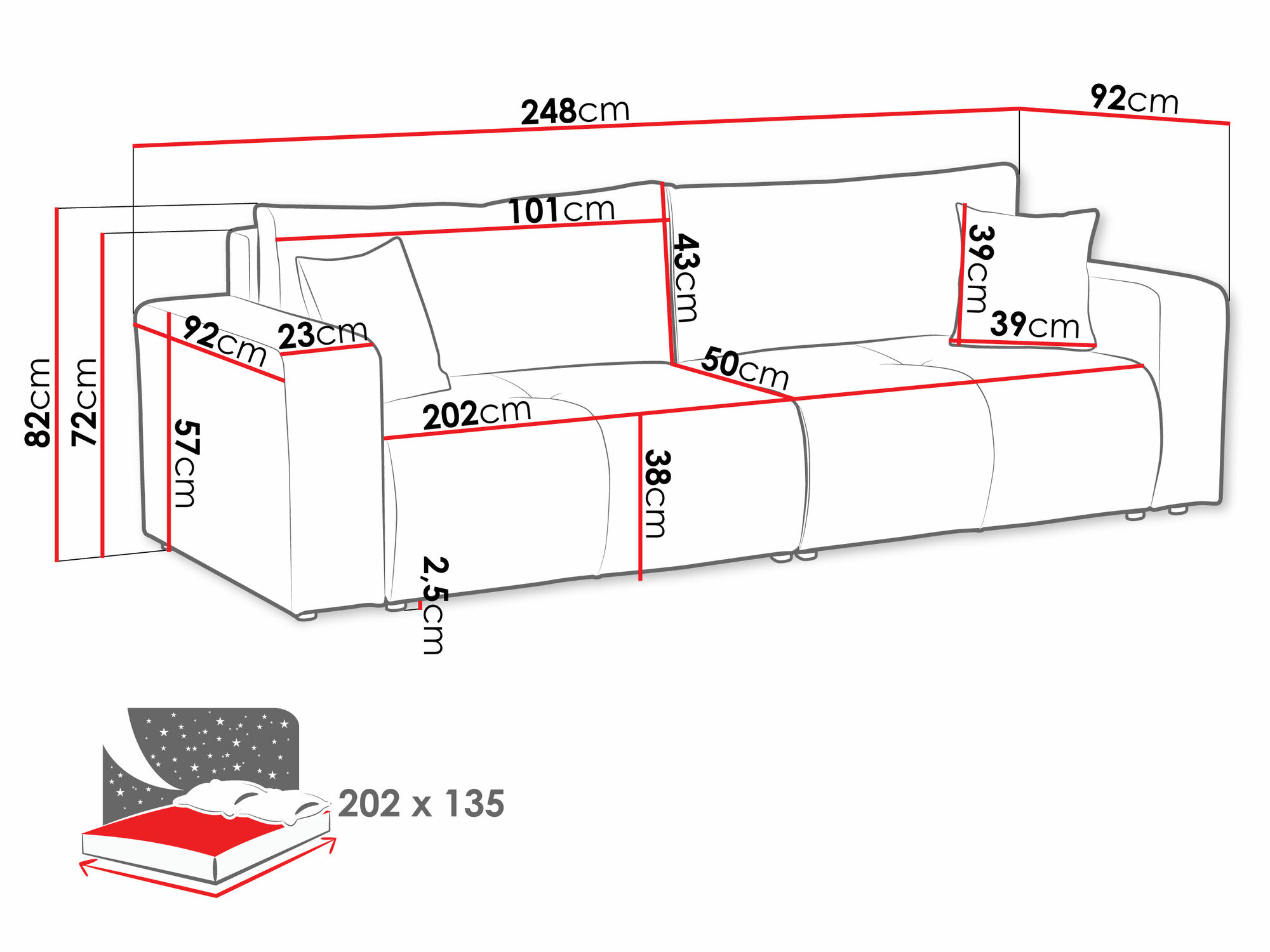 Sovesofa Comfivo 424 (Velo 633)