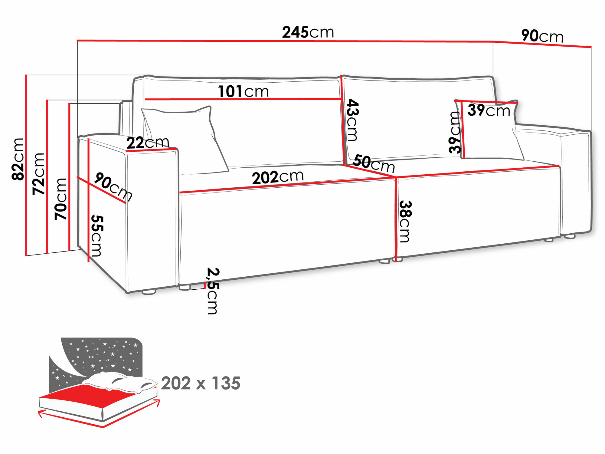 Sovesofa Shelton 105 (Lima 84)