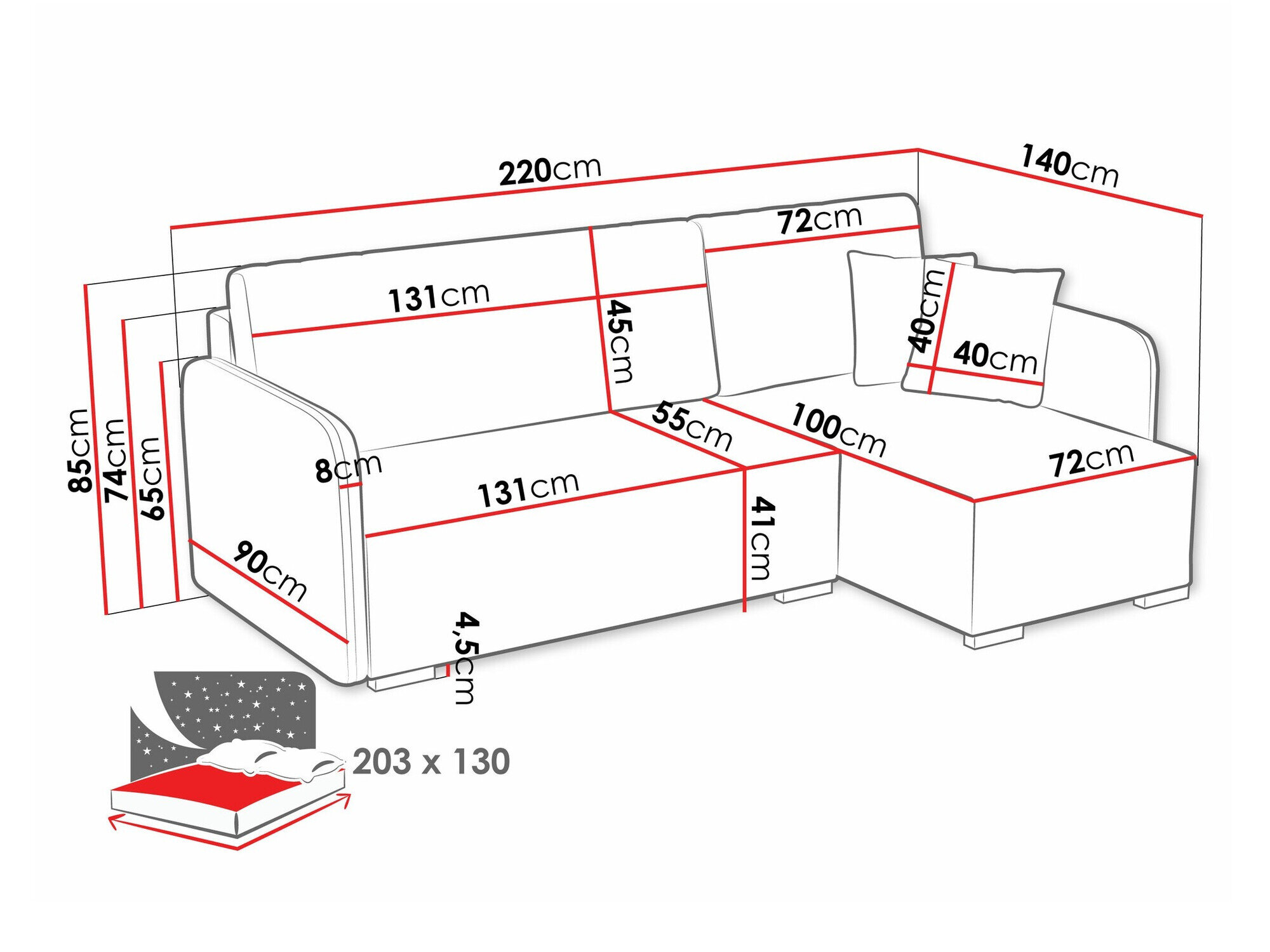Hjørnesofa Columbus 245 (Velo 621)