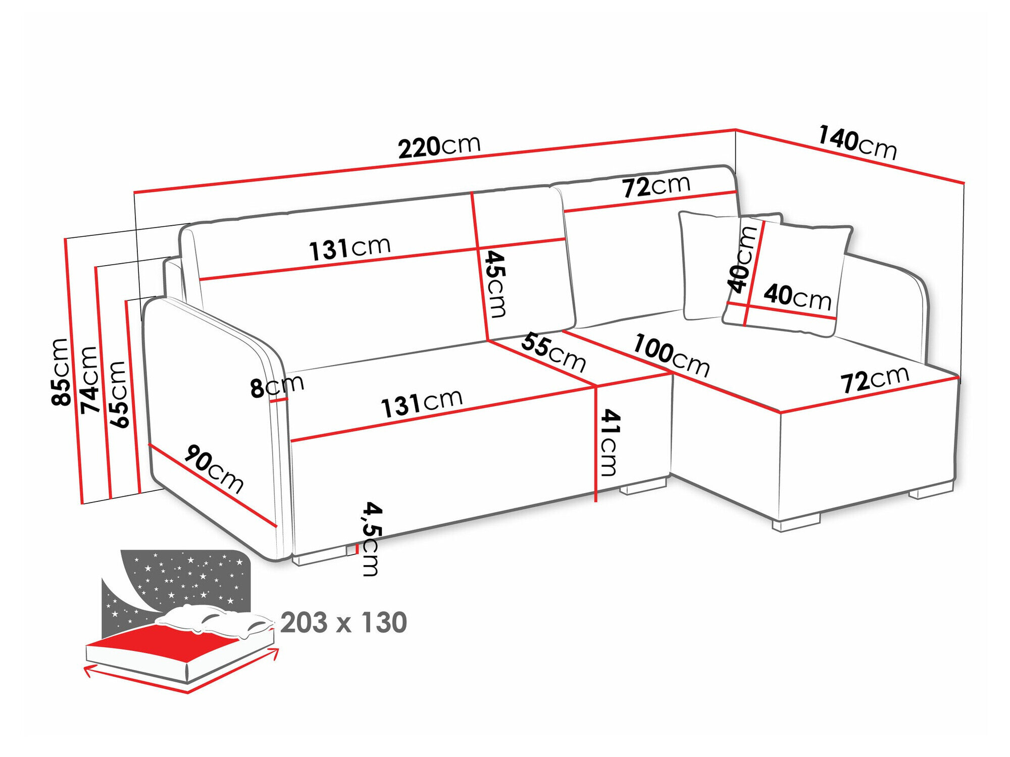Hjørnesofa Columbus 245 (Velo 627)